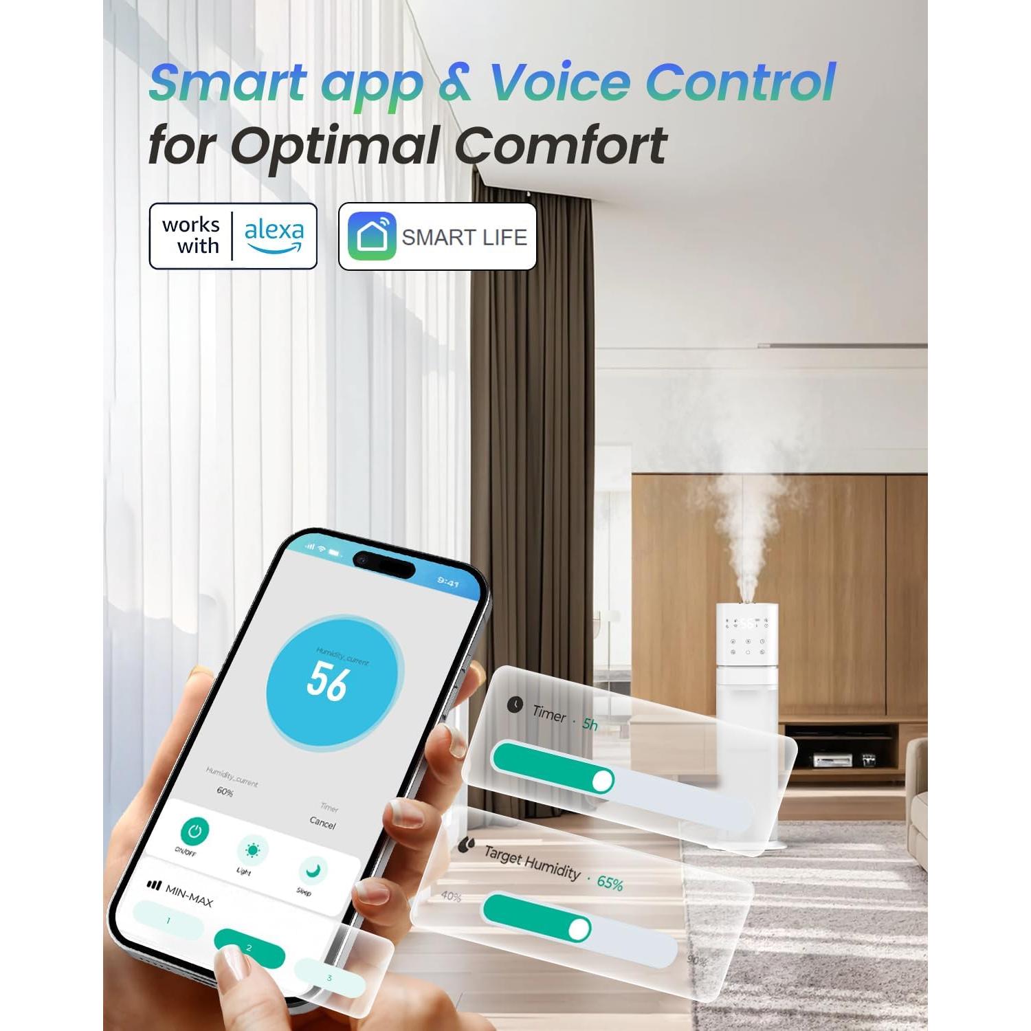 Humidificador Inteligente AILINKE 8L Ultrasonido Control App