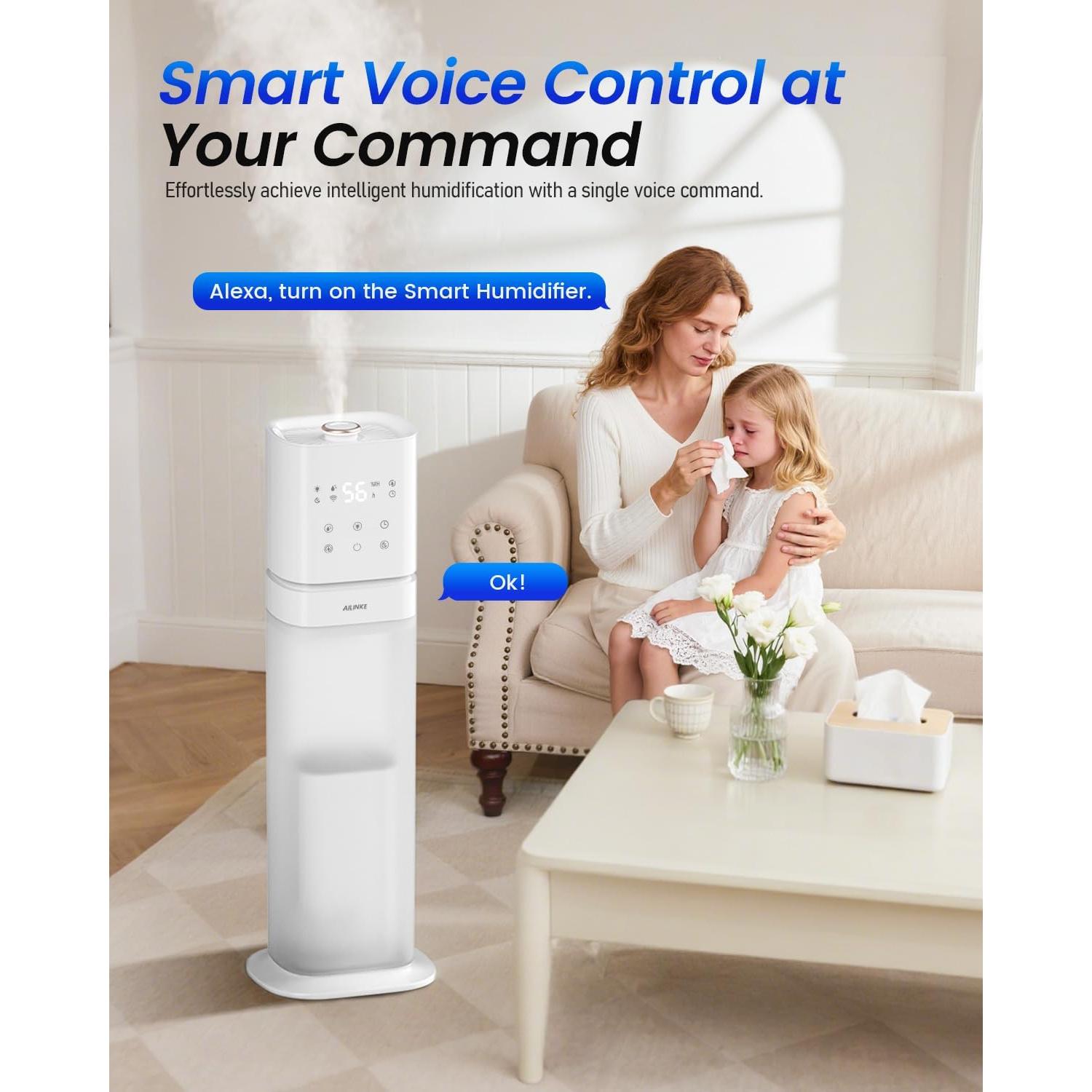 Humidificador Inteligente AILINKE 8L Ultrasonido Control App