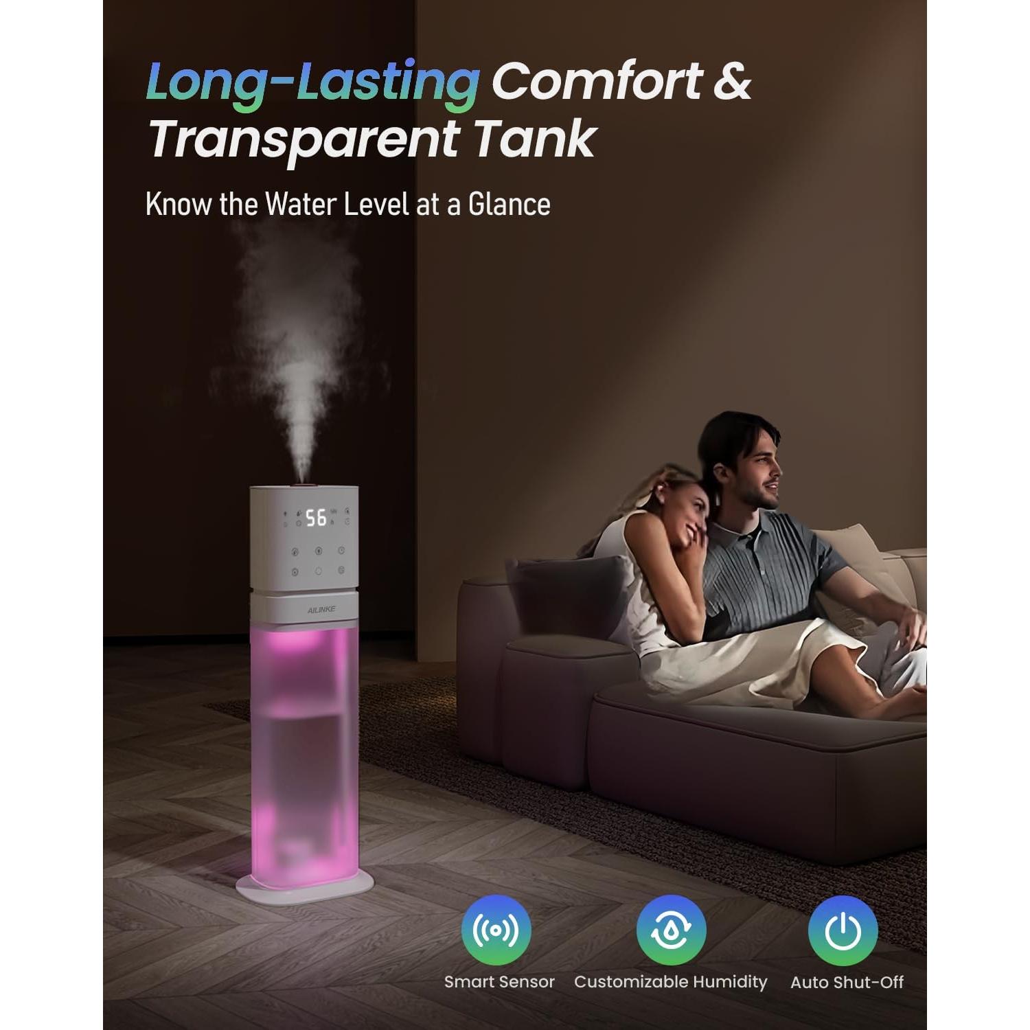 Humidificador Inteligente AILINKE 8L Ultrasonido Control App