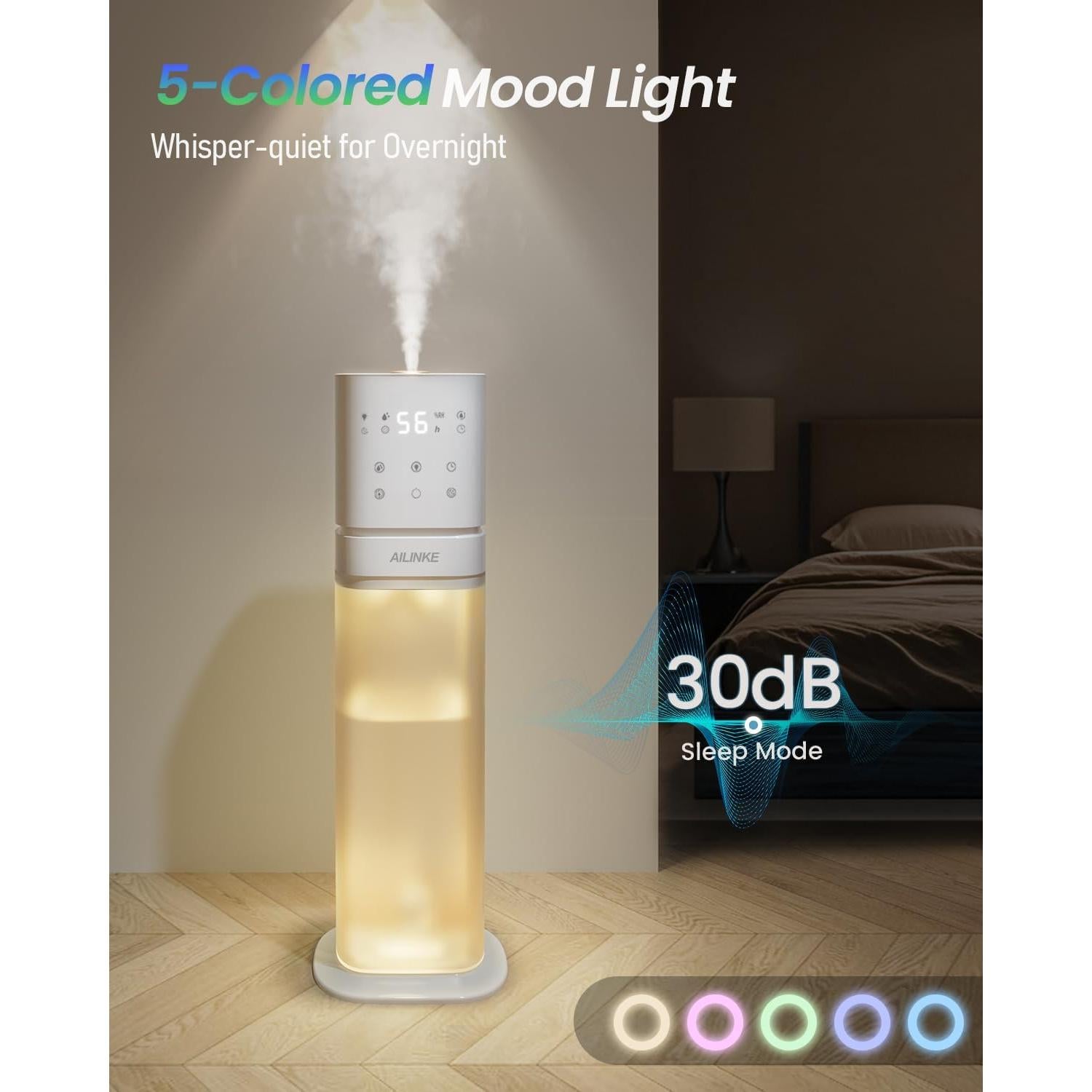 Humidificador Inteligente AILINKE 8L Ultrasonido Control App