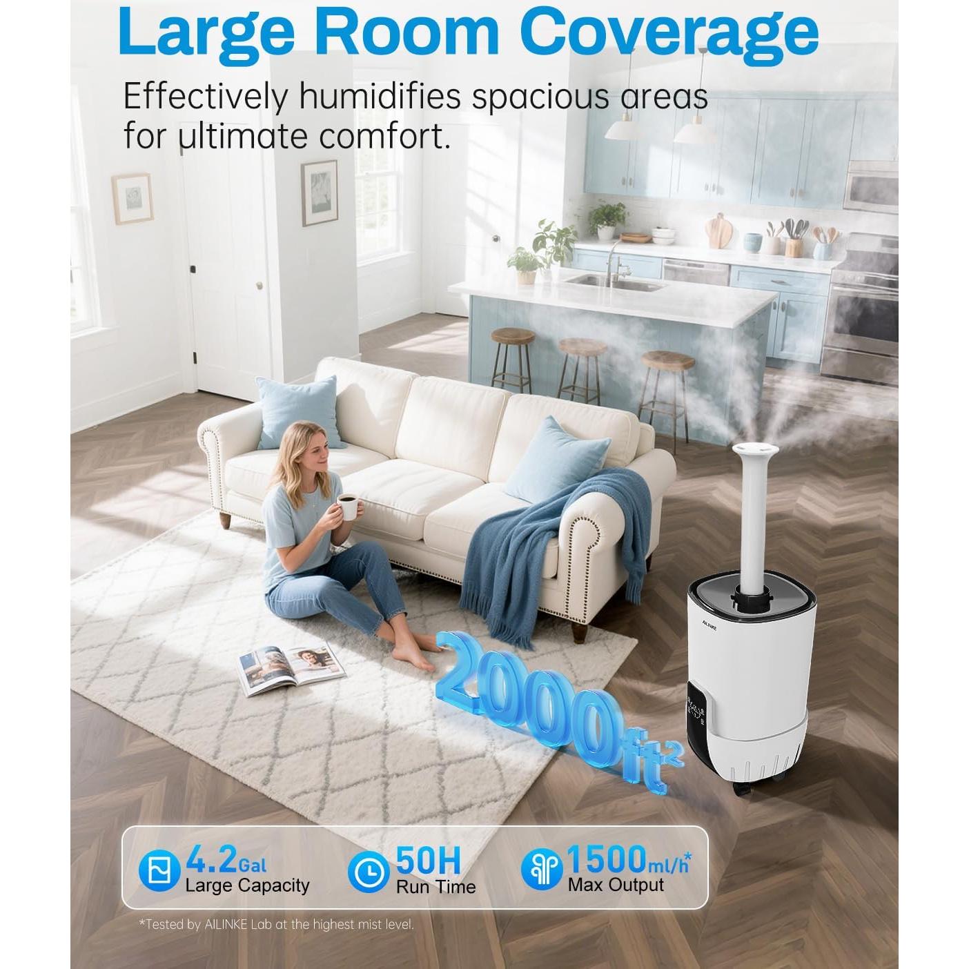 Humidificador ultrasónico AILINKE 16L para habitación grande