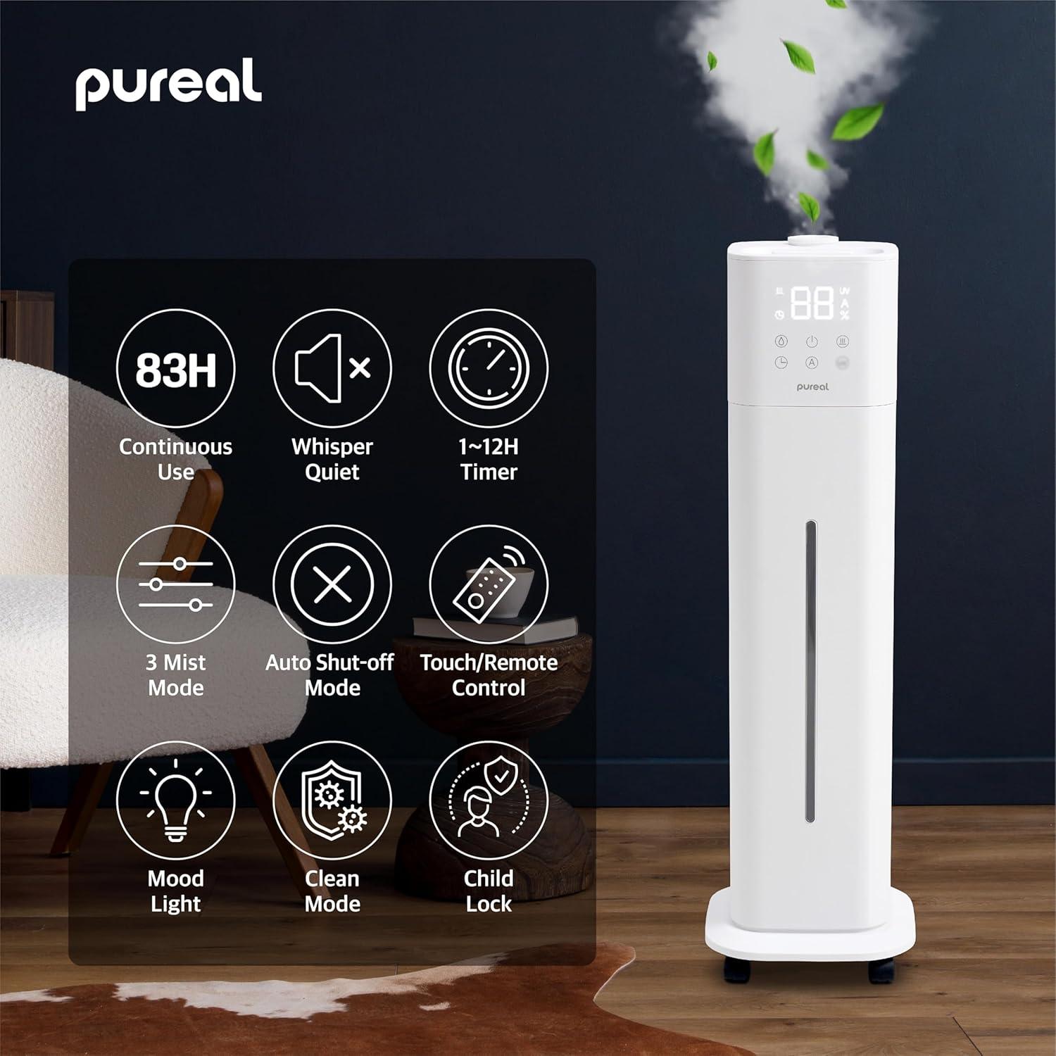 Humidificador Pureal H1014A2 10L con Control Remoto y Luz Ambiental