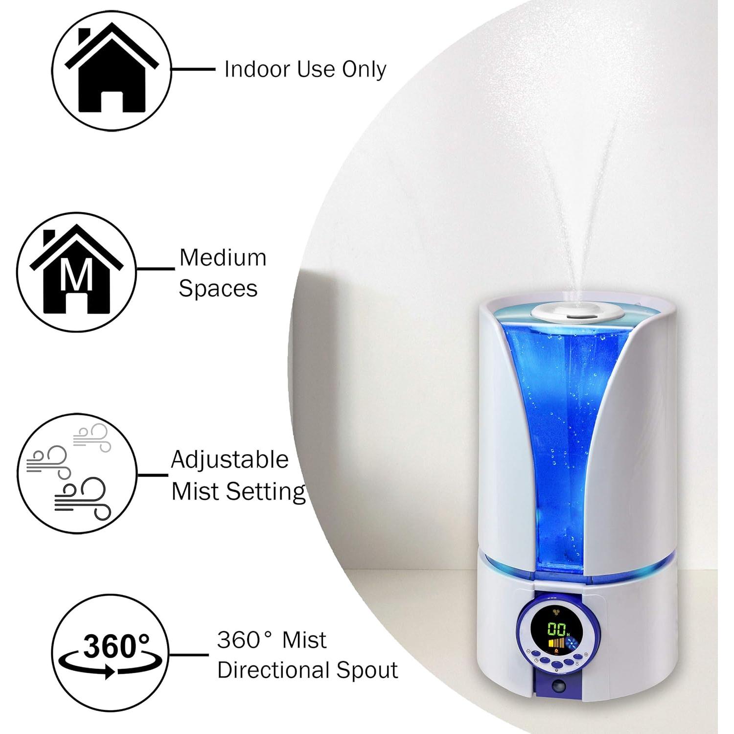 Humidificador Ultrasonico Comfort Zone CZHD81 Blanco 1.58kg