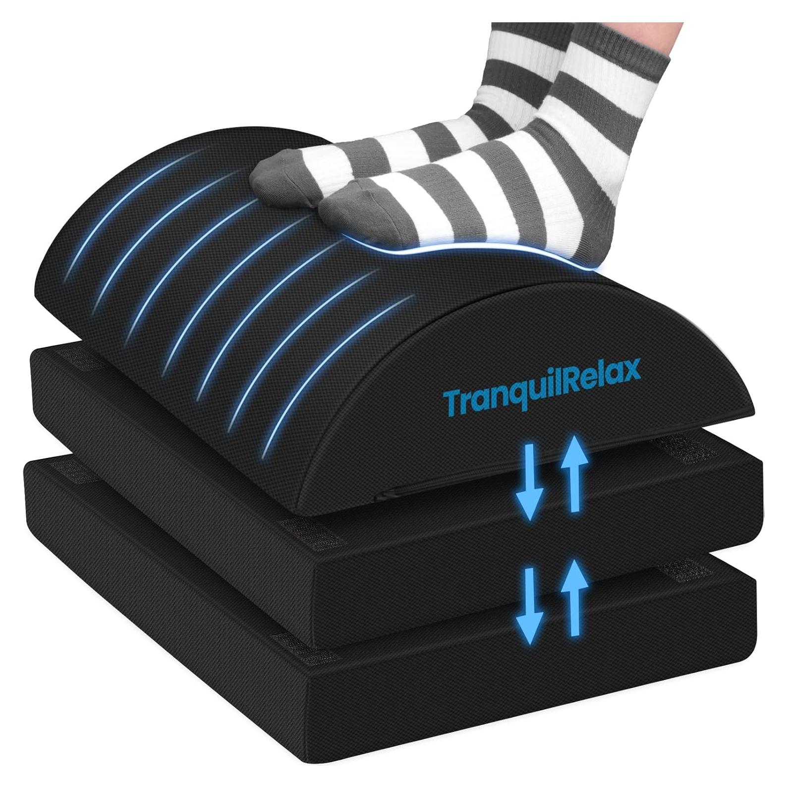 Reposapiés ajustable TranquilRelax negro 3 alturas ergonómico