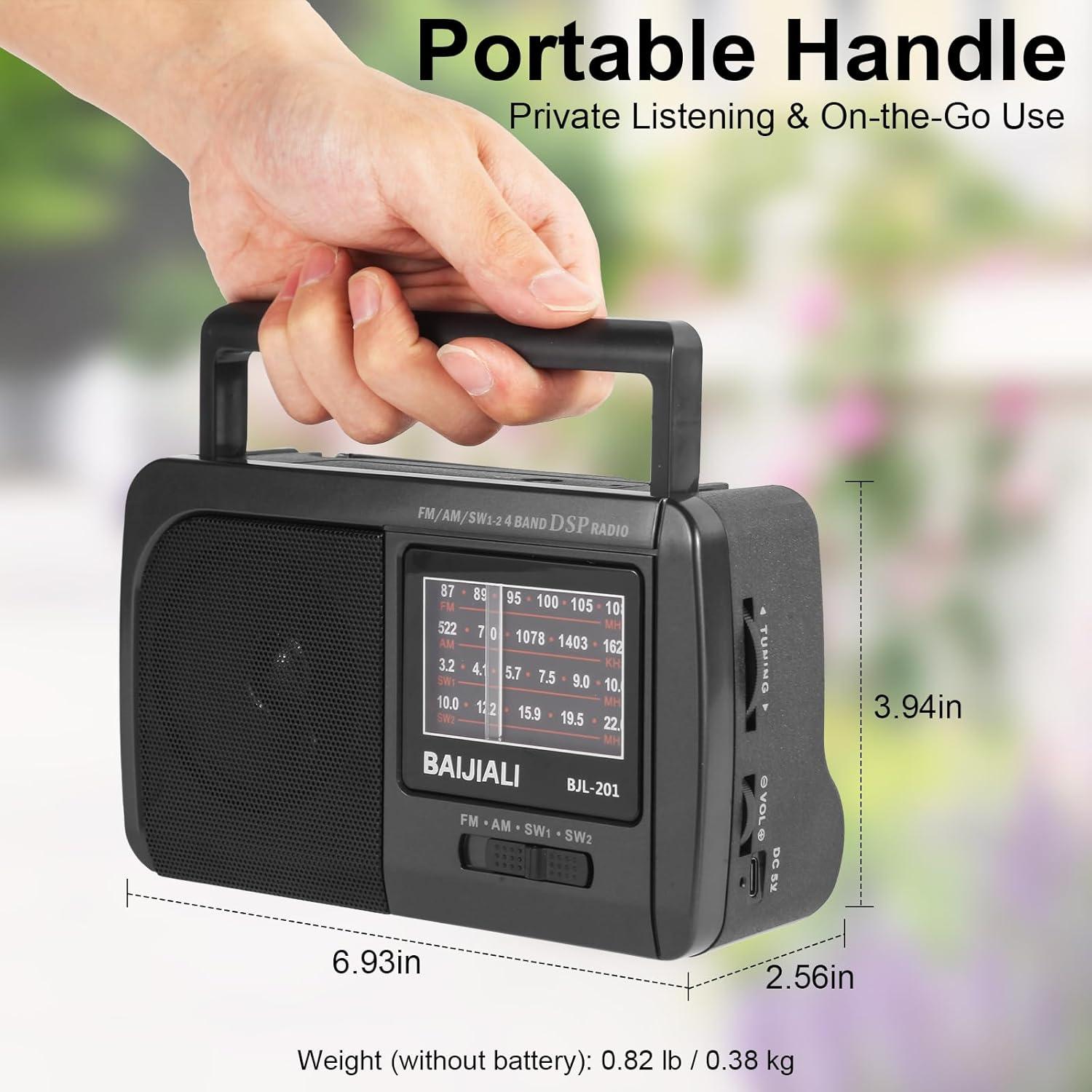 Radio Portátil Multibanda BAIJIALI Retro 3W AM/FM/SW