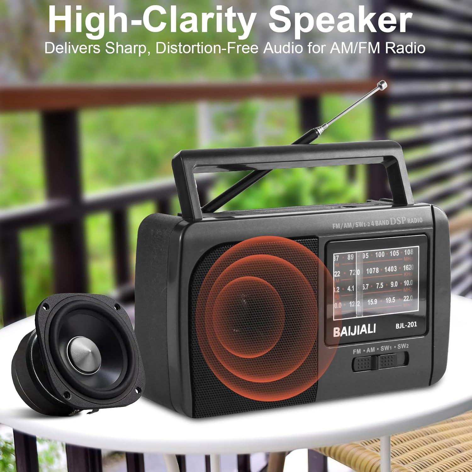 Radio Portátil Multibanda BAIJIALI Retro 3W AM/FM/SW