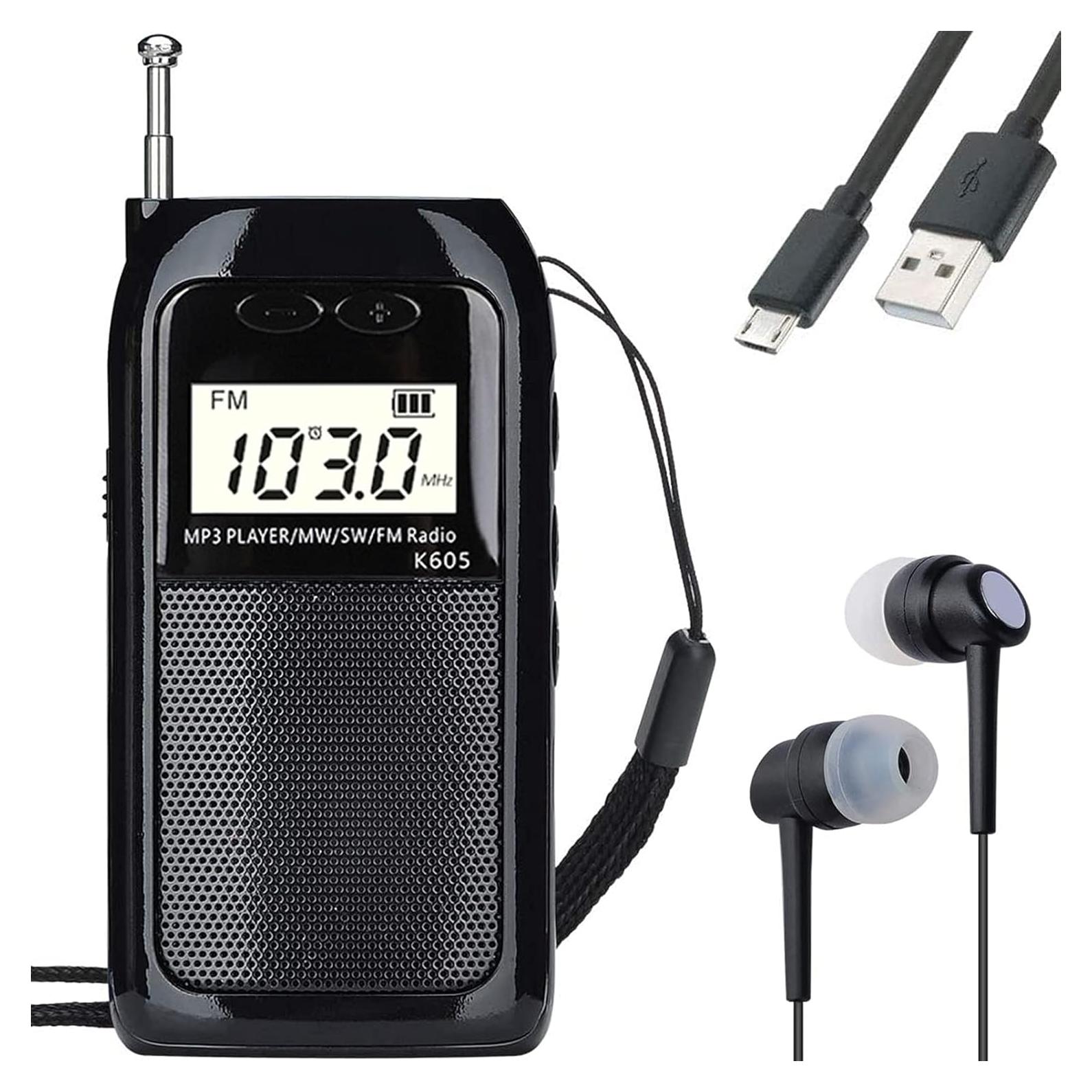 Radio Portátil FM AM Onda Corta HanRongDa HRD-605 Estéreo