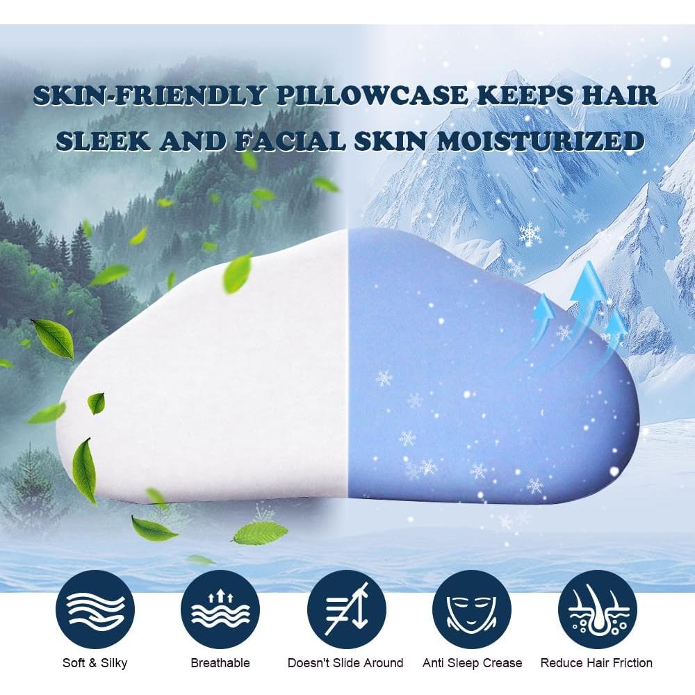 Almohada Ergonómica MIMCAT de Espuma de Memoria Azul