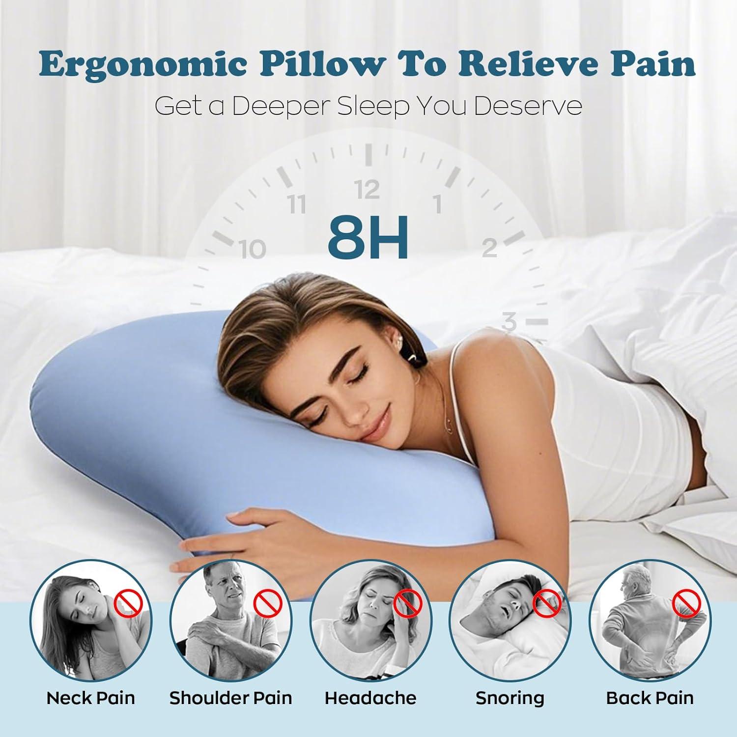 Almohada Ergonómica MIMCAT de Espuma de Memoria Azul