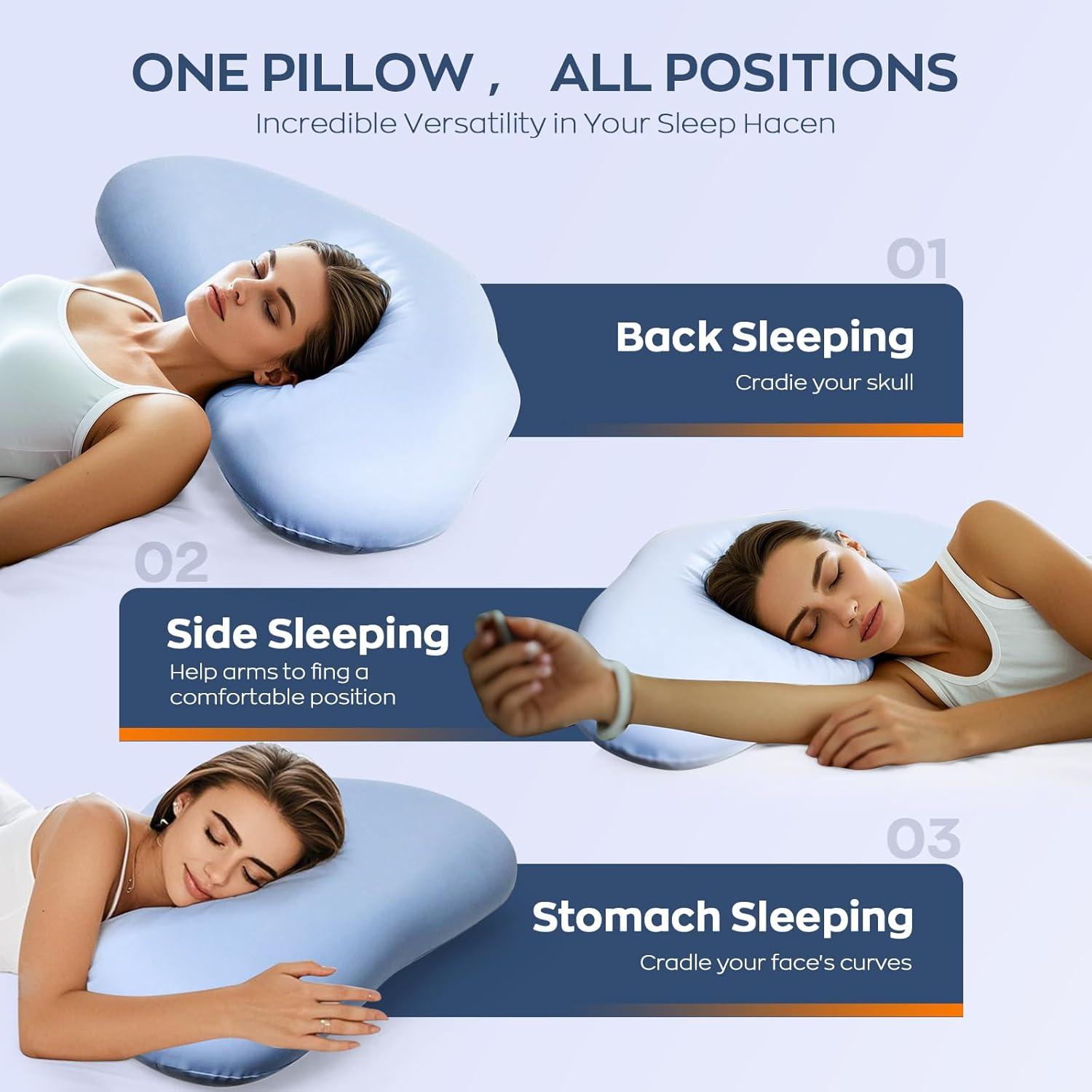 Almohada Ergonómica MIMCAT de Espuma de Memoria Azul