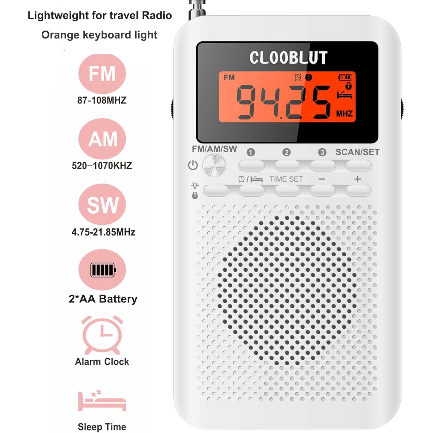 Radio portátil AM/FM/SW CLOOBLUT RD218-SW con pantalla LCD