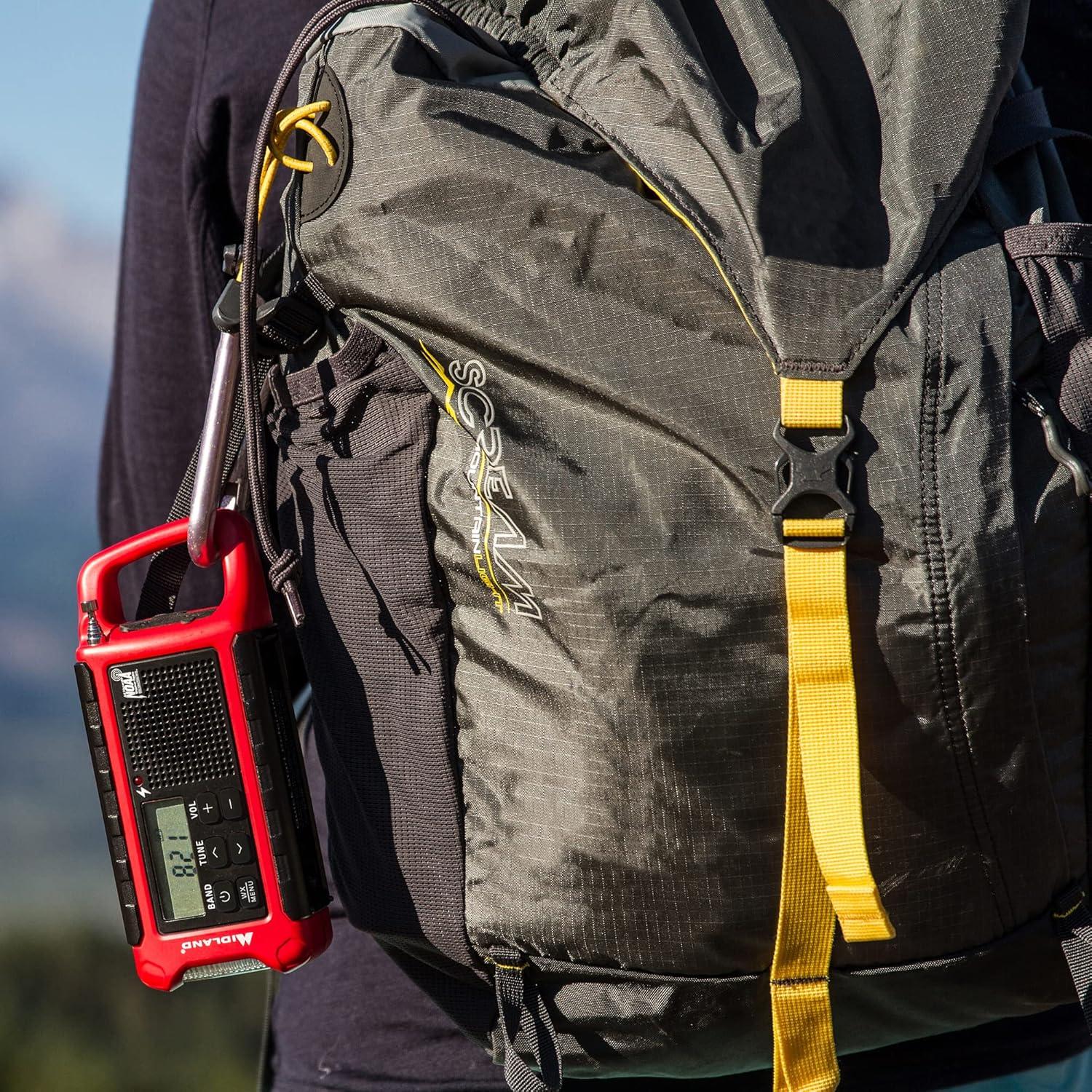 Radio Meteorológica de Emergencia Midland ER210 - Compacta, Manivela, Alertas NOAA, Linterna SOS