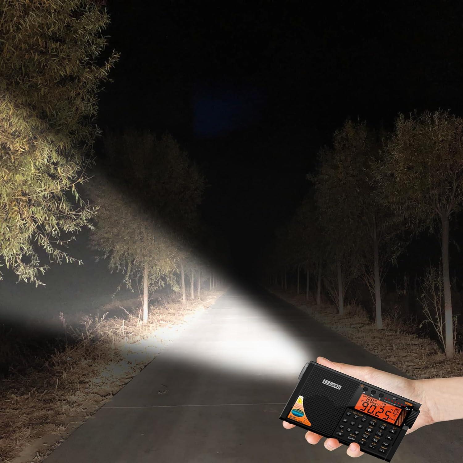 Radio de Onda Corta LIJIANI 6-Bandas con Bluetooth y Linterna