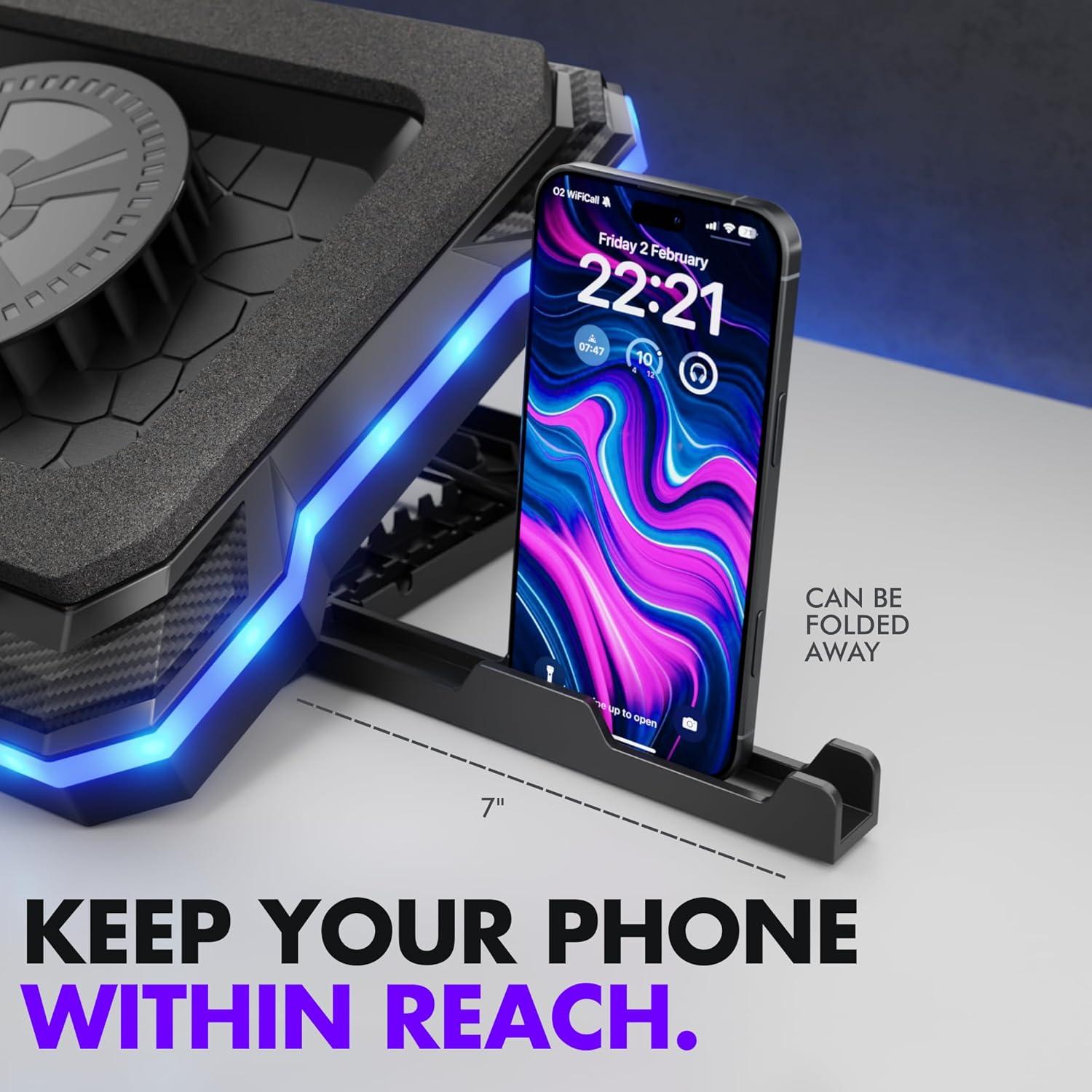 Base de Enfriamiento para Laptop Gaming Tilted Nation con Hub USB