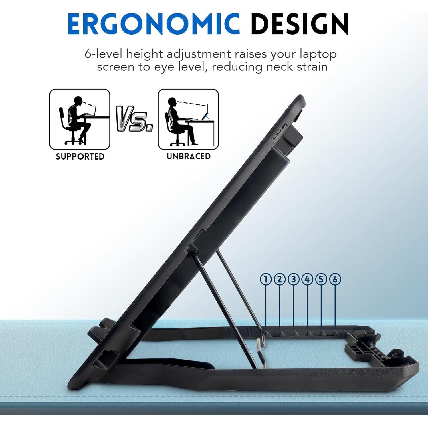Base de Enfriamiento Coolertek para Laptop 12-17" con 5 Ventiladores