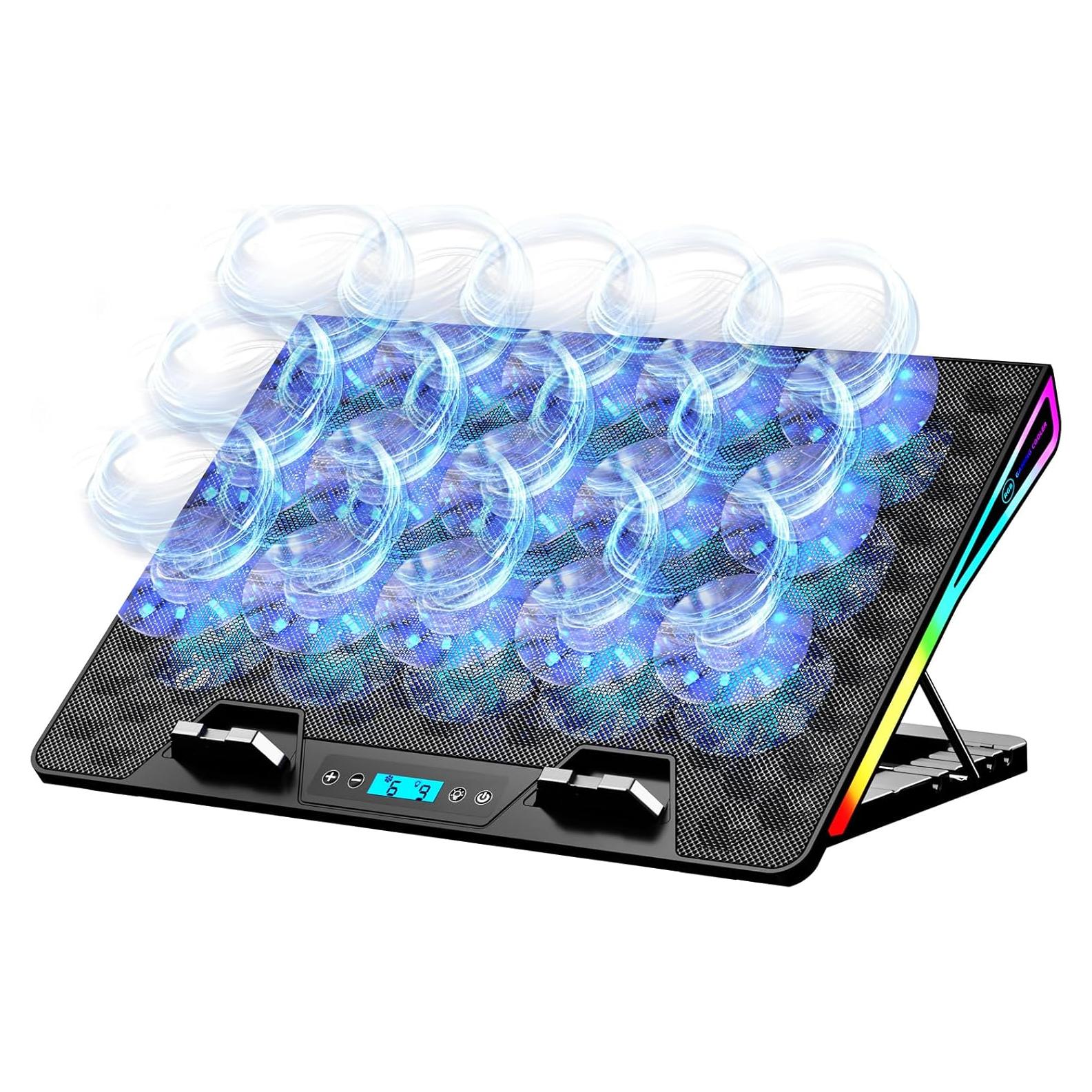 Base de Enfriamiento AICHESON para Laptop 15-17.3" 15 Ventiladores RGB