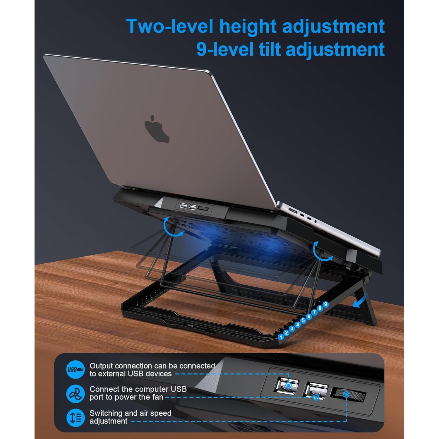 Base de Enfriamiento para Laptop MOKURU CR169 hasta 17.3" Negro