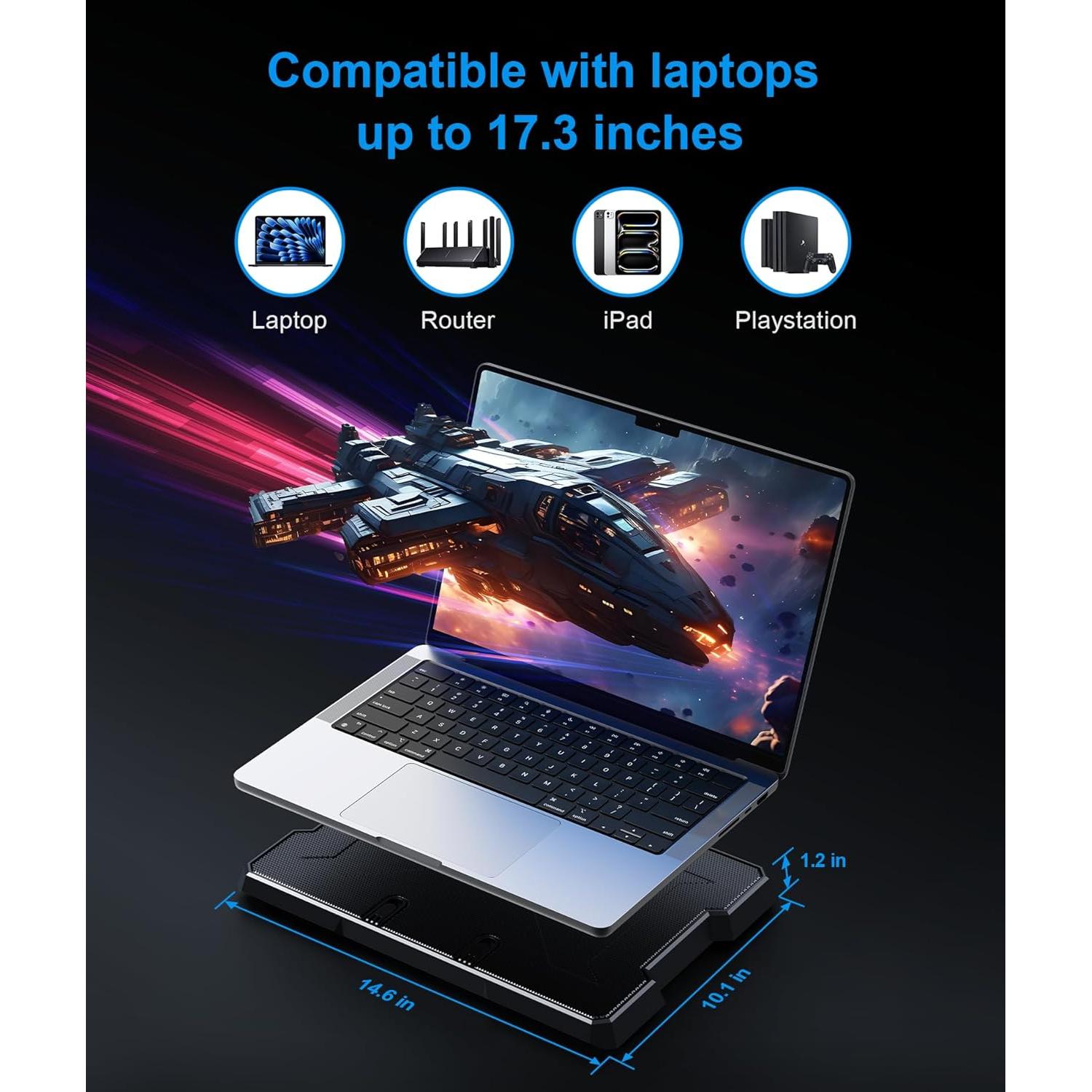 Base de Enfriamiento para Laptop MOKURU CR169 hasta 17.3" Negro