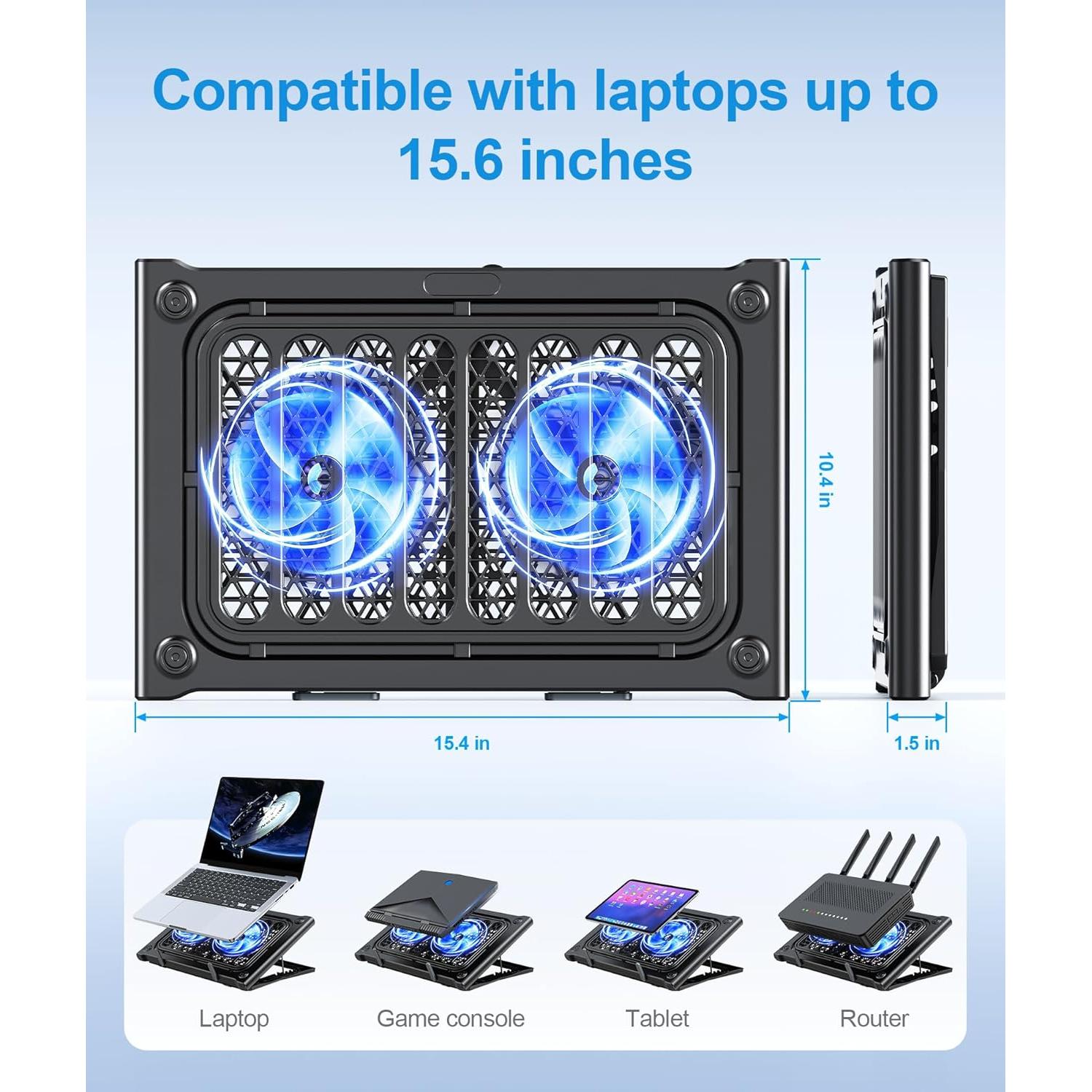 Soporte de Enfriamiento para Laptop MOKURU C400 Negro 6 Niveles