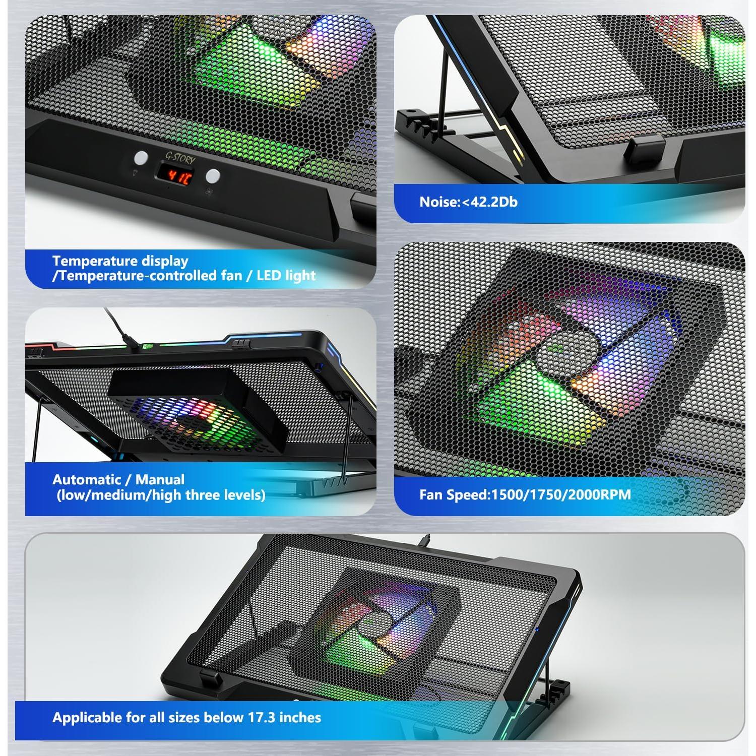 Base de Enfriamiento para Laptop G-STORY 12-18" RGB Silenciosa