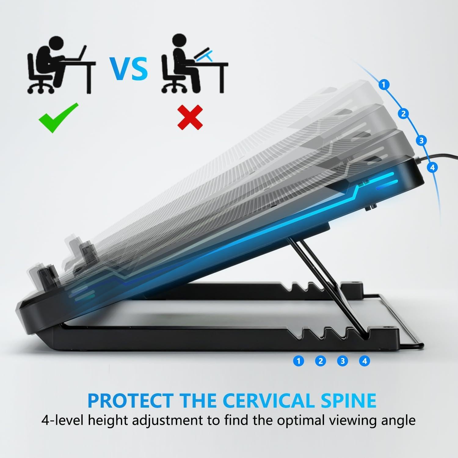 Base de Enfriamiento para Laptop G-STORY 12-18" RGB Silenciosa