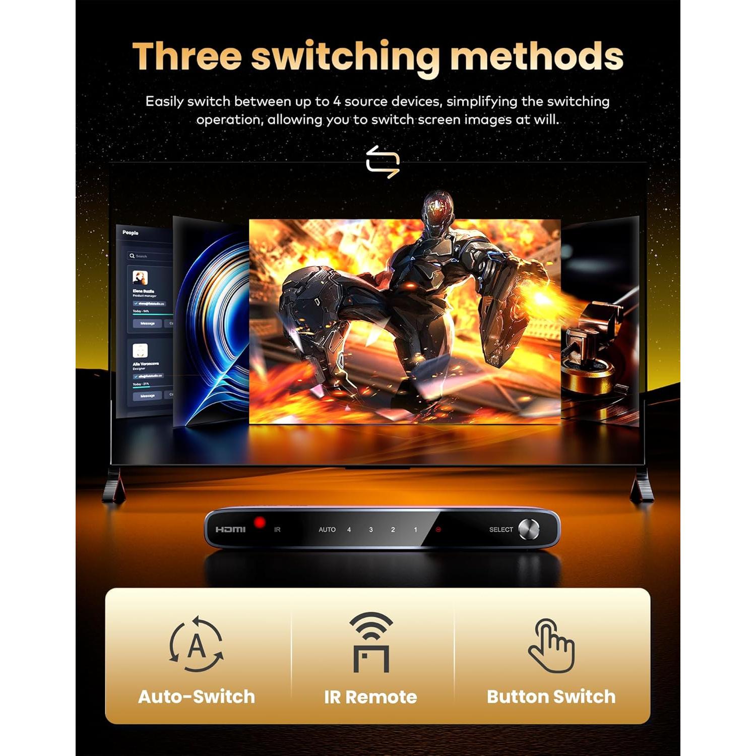 Base de Enfriamiento para Laptop y Conmutador HDMI 2.1 4K 8K