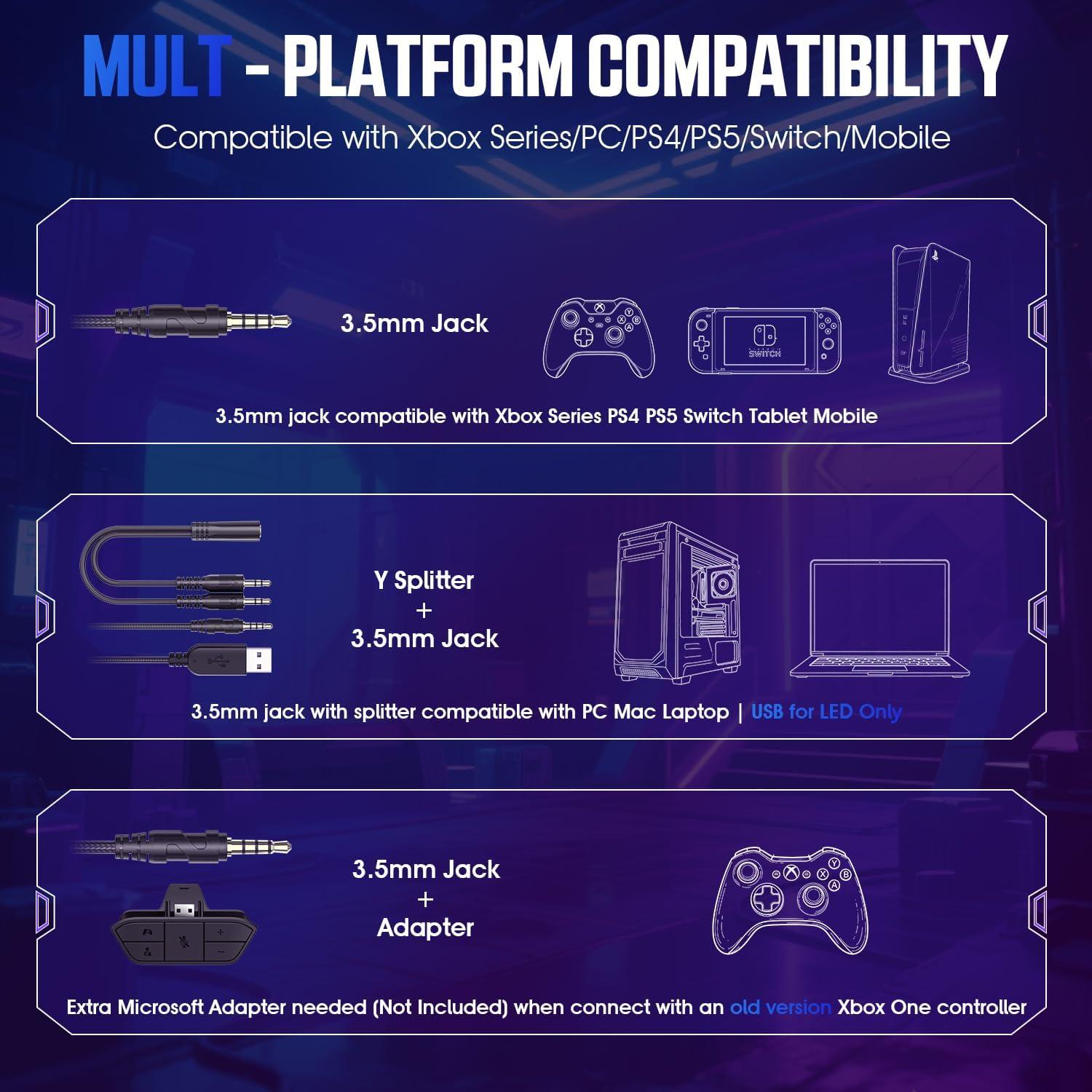 Auriculares Gaming YPBDAN GD-900 RGB 7.1 Sonido Surround