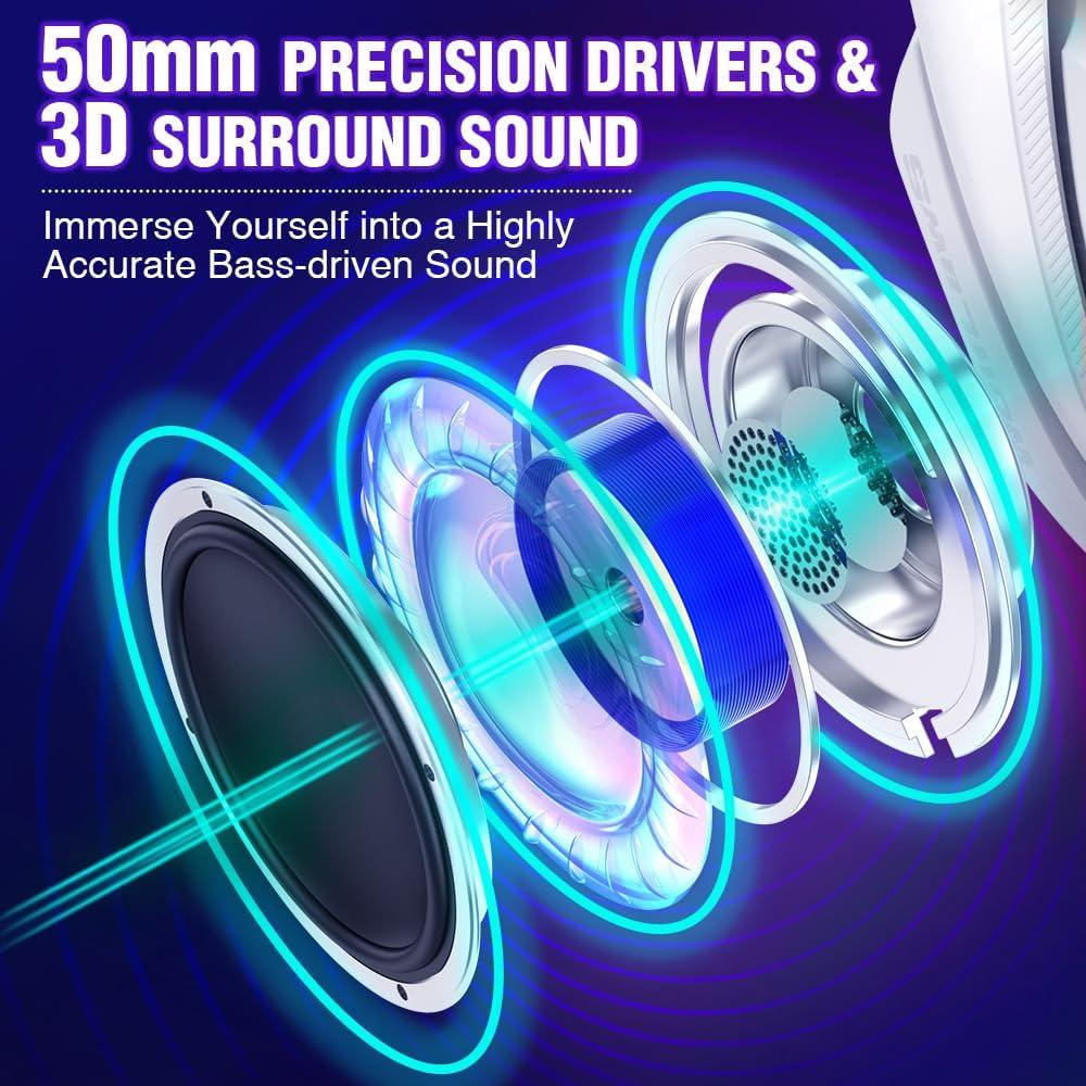 Auriculares Gaming Inalámbricos WOLFLAWS TA3000 50mm 48H