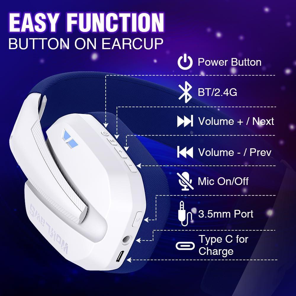 Auriculares Gaming Inalámbricos WOLFLAWS TA3000 50mm 48H