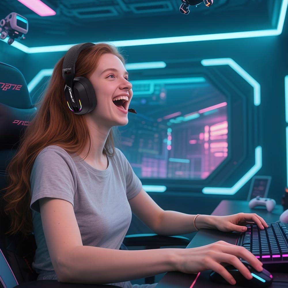 Auriculares Gaming Inalámbricos MZYMI GT100 - 20H, Bluetooth 5.4, Micrófono ENC