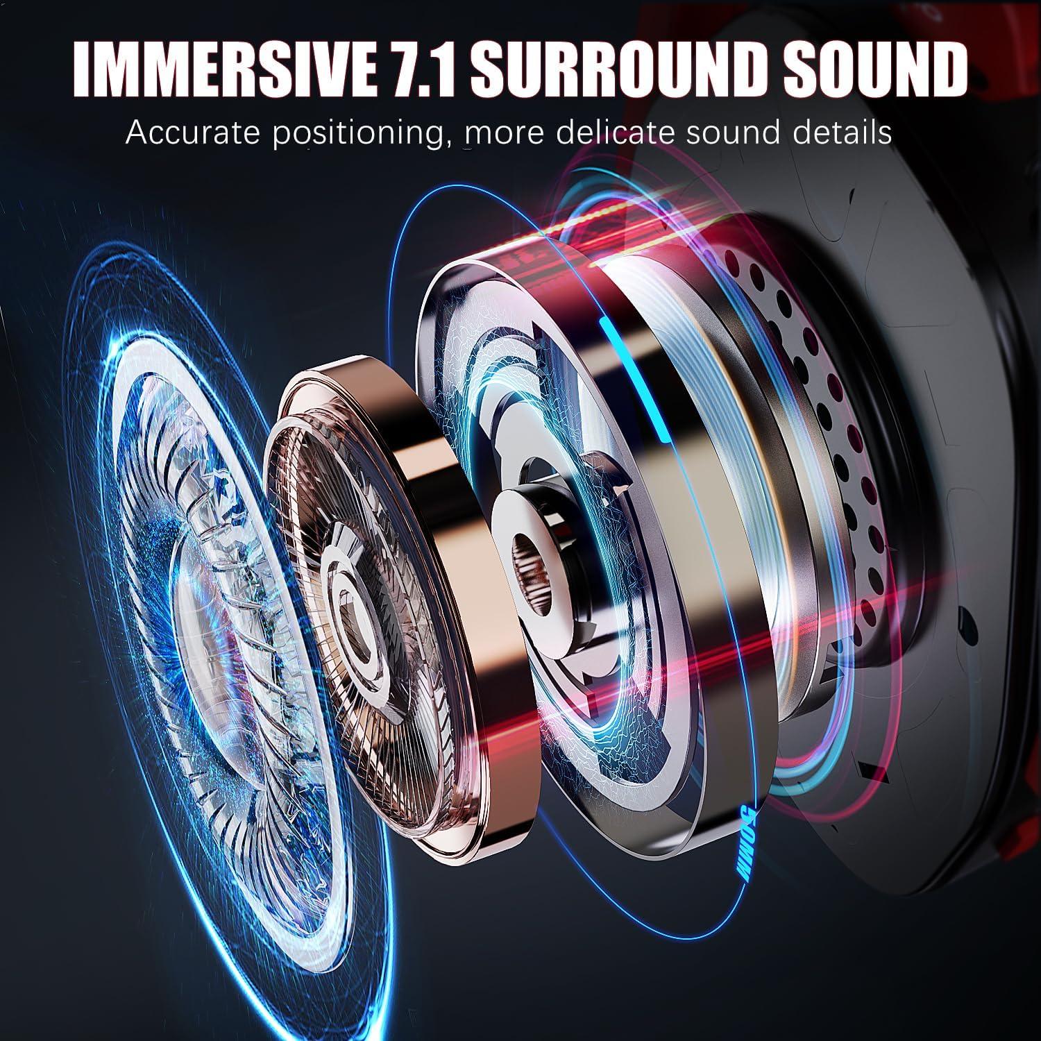 Auricular Gaming Inalámbrico Foyose WT3-BR 7.1 Sonido Estéreo