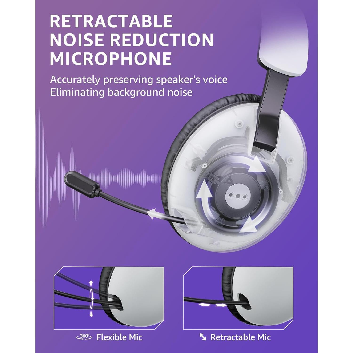 Auriculares Gaming Inalámbricos OPUTIK BL500 con Micrófono y Cancelación de Ruido