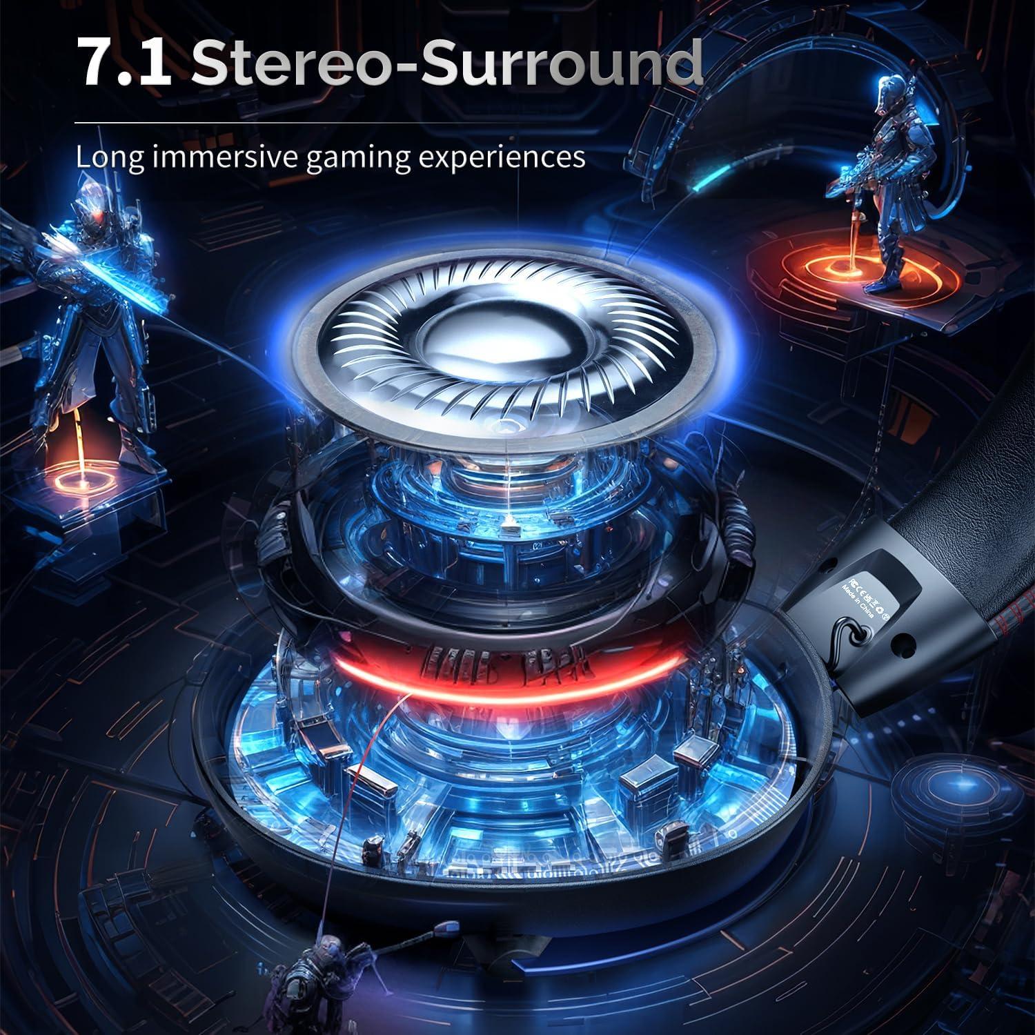 Auriculares Gaming Inalámbricos Buwnia GH100 40h Batería 7.1