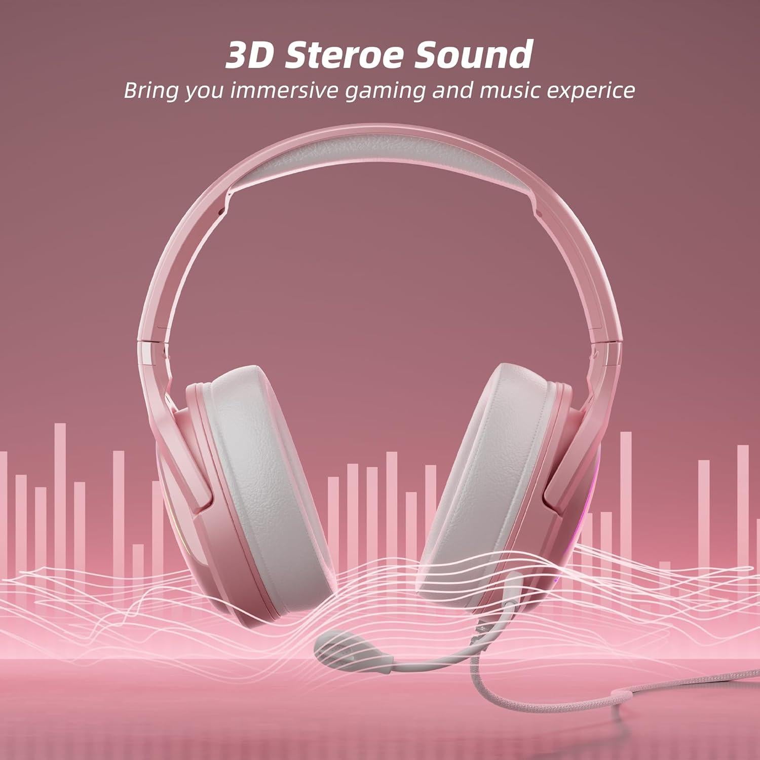 Auriculares de Juego Mytrix Sakura con Luz RGB 2m para PS4/PC