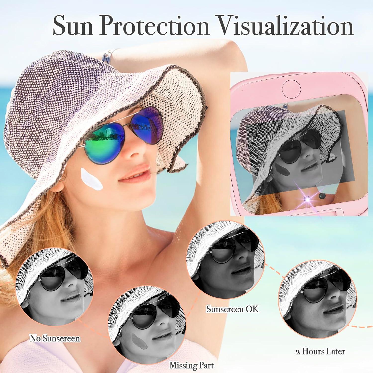 Espejo UV HiPai Doble Cara 3.5" Rosa con Luz LED y Aumento 2x