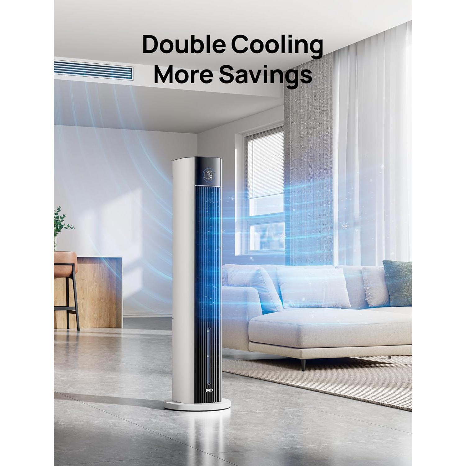 Ventilador Torre Dreo IceWind 712S 109 cm Blanco 4 Velocidades