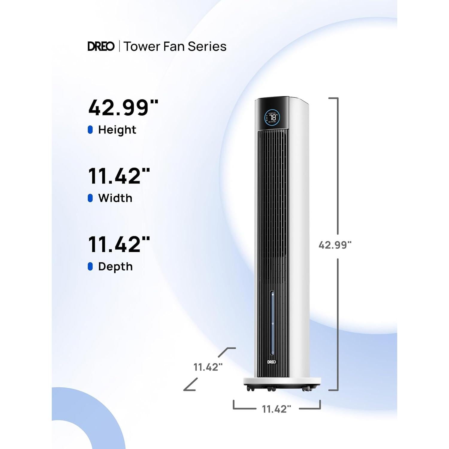 Ventilador Torre Dreo IceWind 712S 109 cm Blanco 4 Velocidades