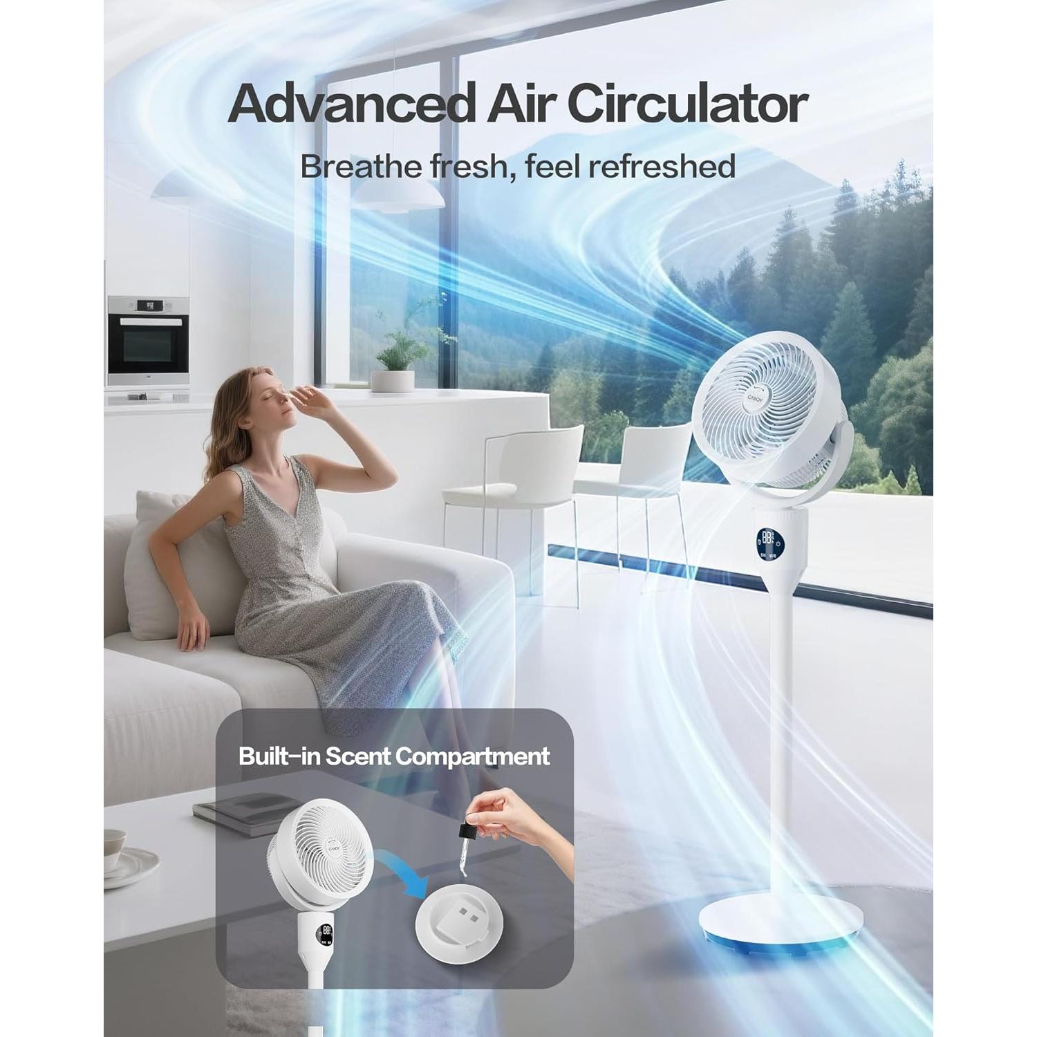 Ventilador de pie Candy 8 velocidades 3 modos control remoto