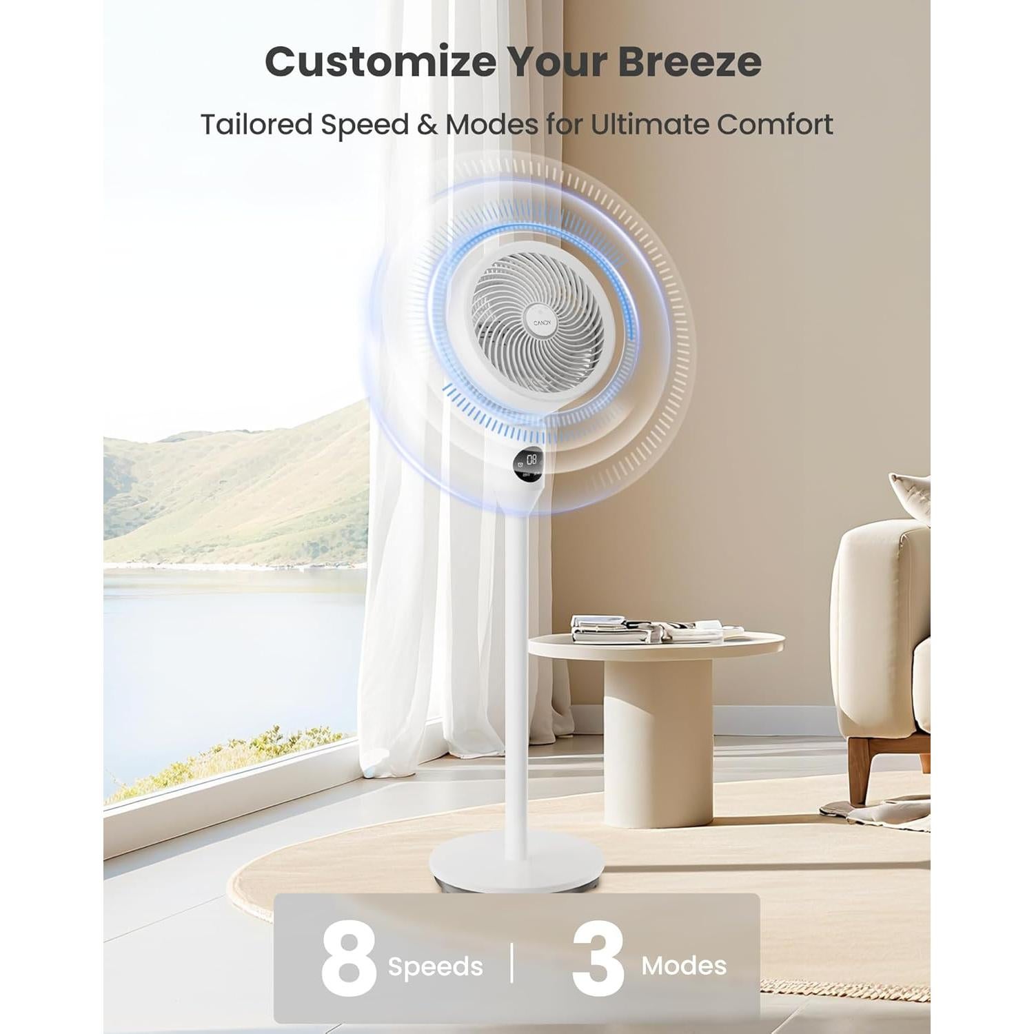 Ventilador de pie Candy 8 velocidades 3 modos control remoto