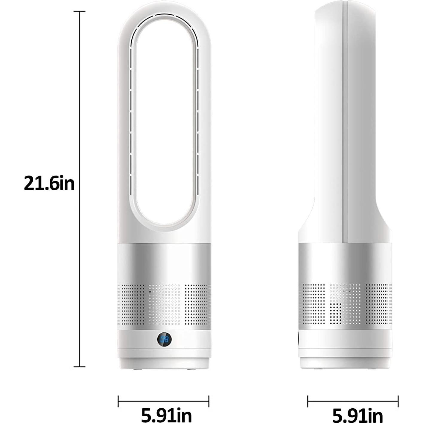 Ventilador de Torre Sin Aspas KIAMI 55 cm Oscilante 80° Control Remoto