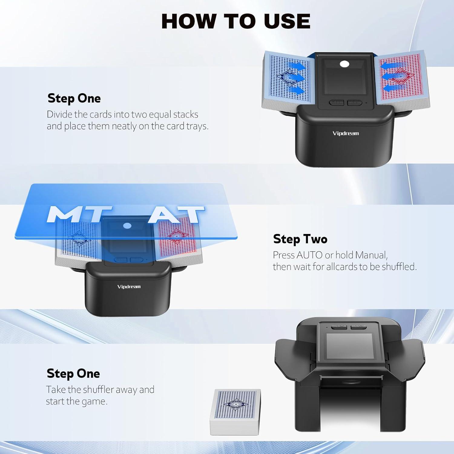 Barajador de Cartas Automático Vipdream con Batería Recargable