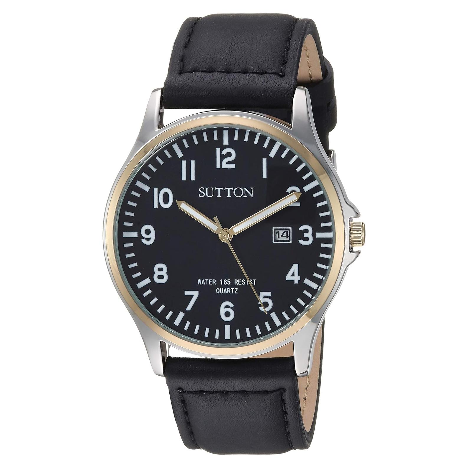 Reloj de pulsera hombre Sutton SU/5015BKTT correa cuero negra