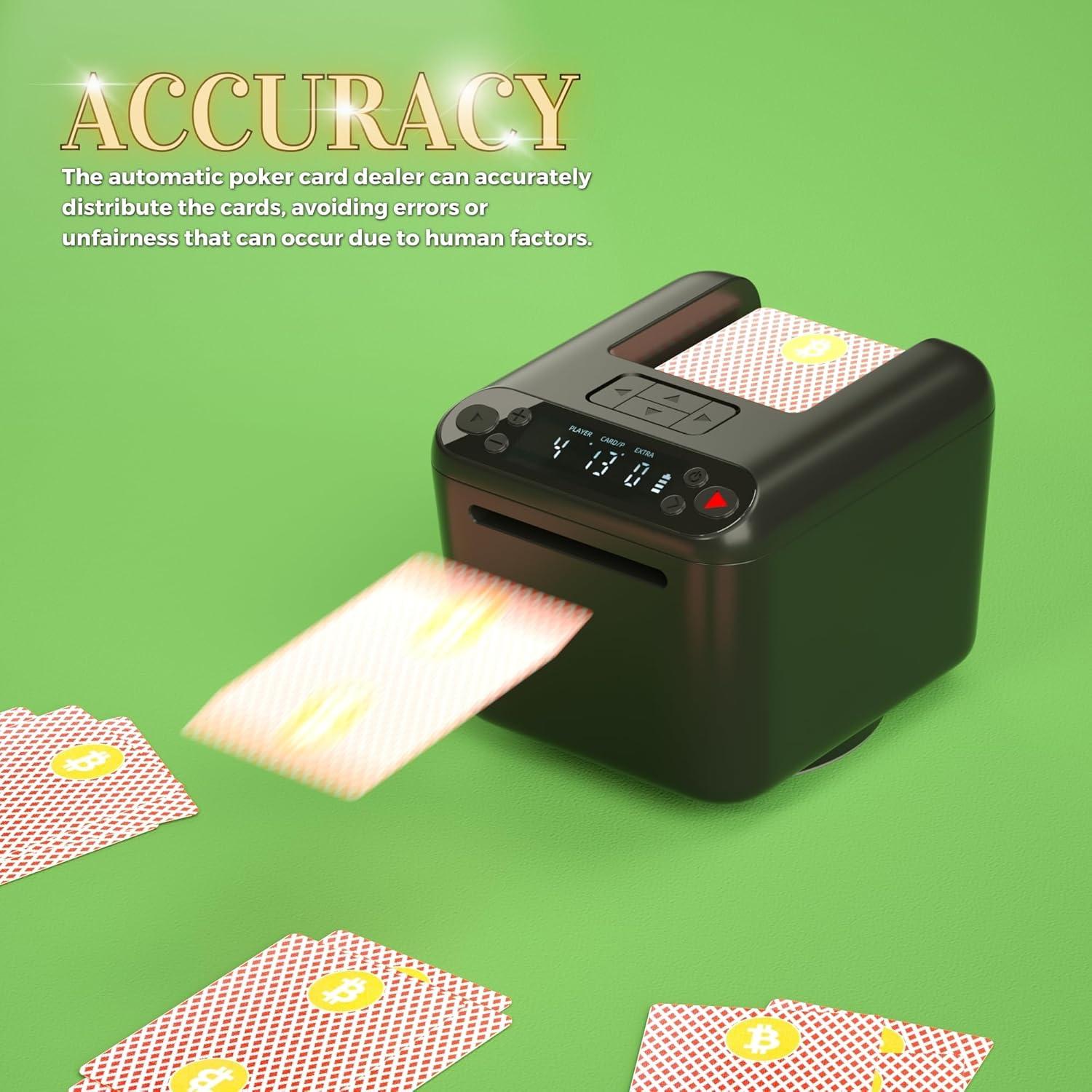 Distribuidor de Cartas Automático WQV 3 Barajas 360° para 8 Jugadores