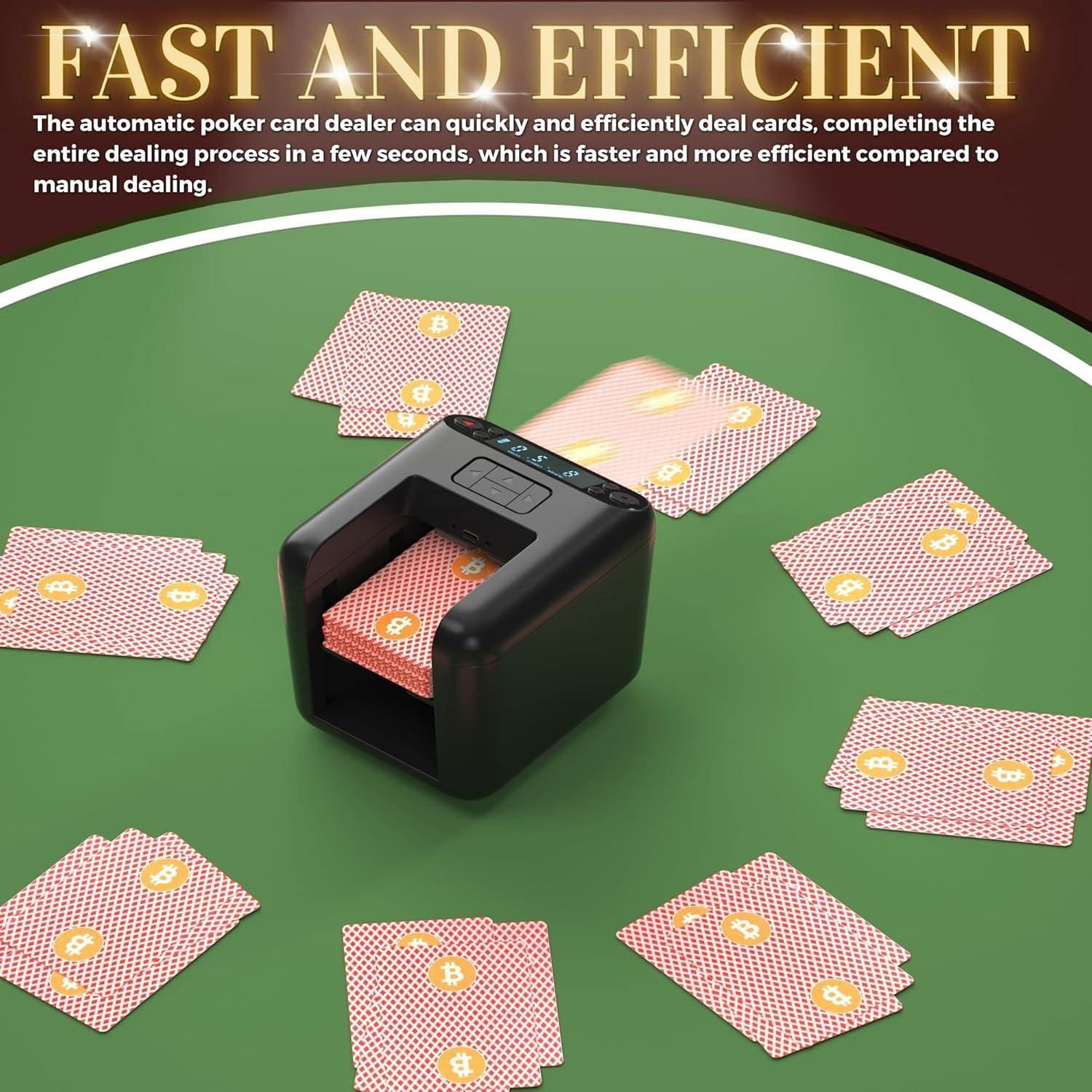 Distribuidor de Cartas Automático WQV 3 Barajas 360° para 8 Jugadores