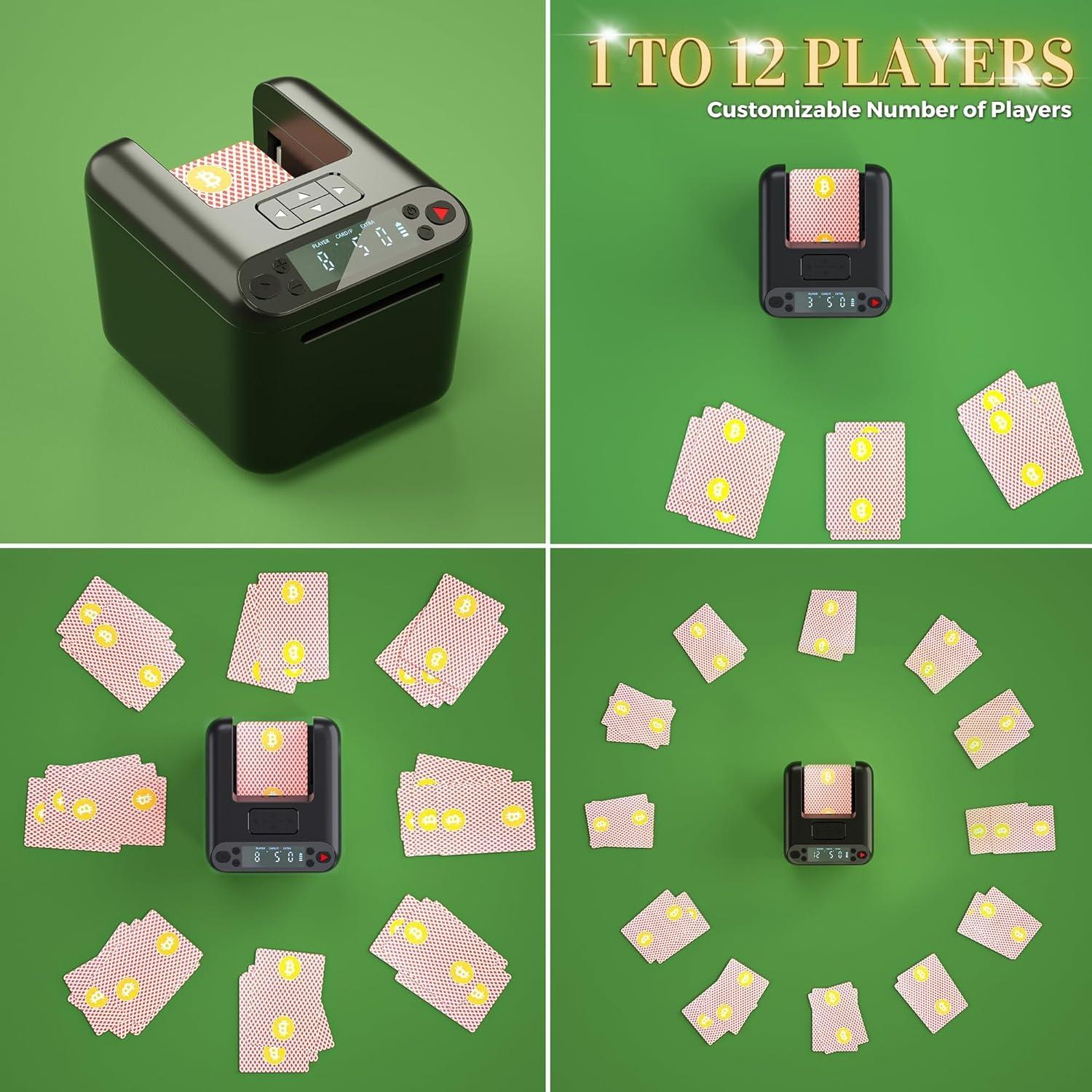 Distribuidor de Cartas Automático WQV 3 Barajas 360° para 8 Jugadores