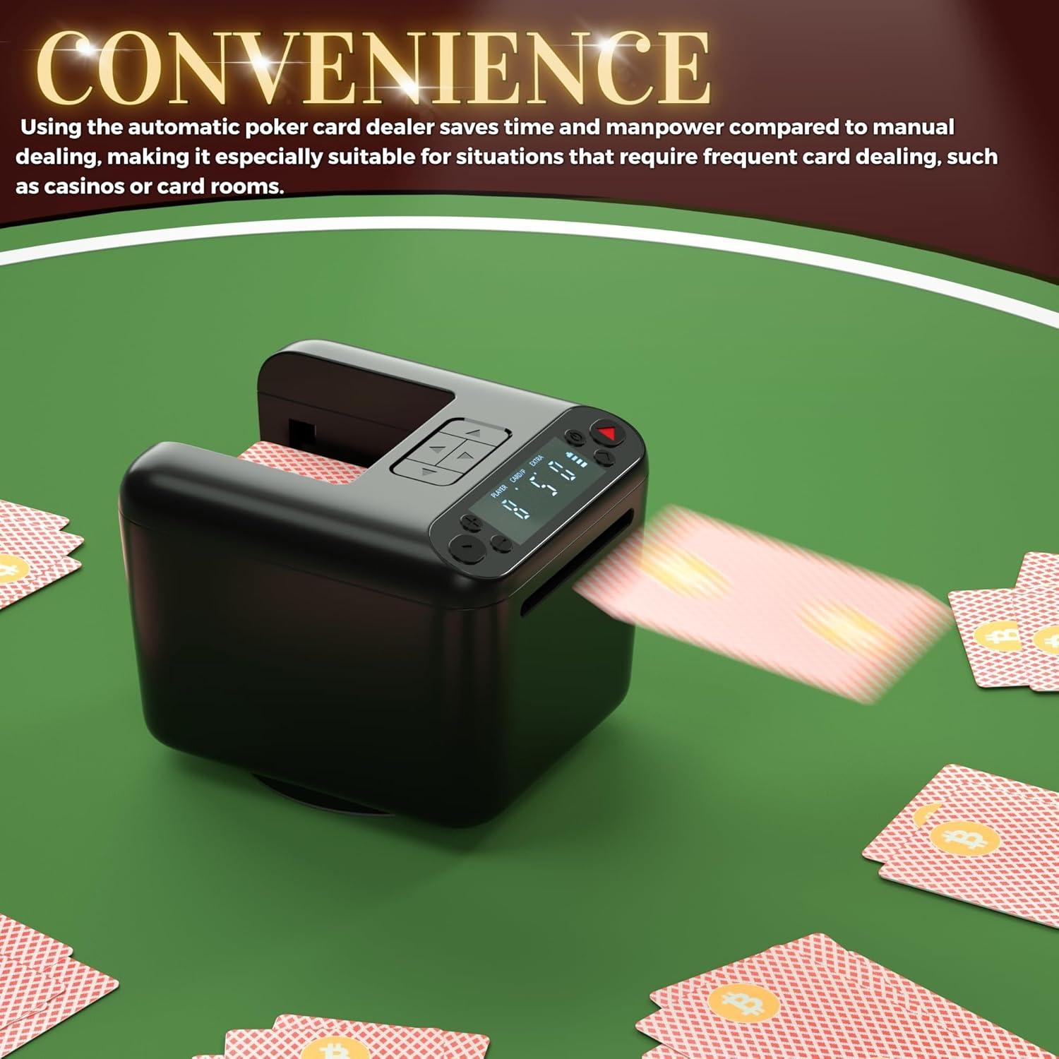 Distribuidor de Cartas Automático WQV 3 Barajas 360° para 8 Jugadores