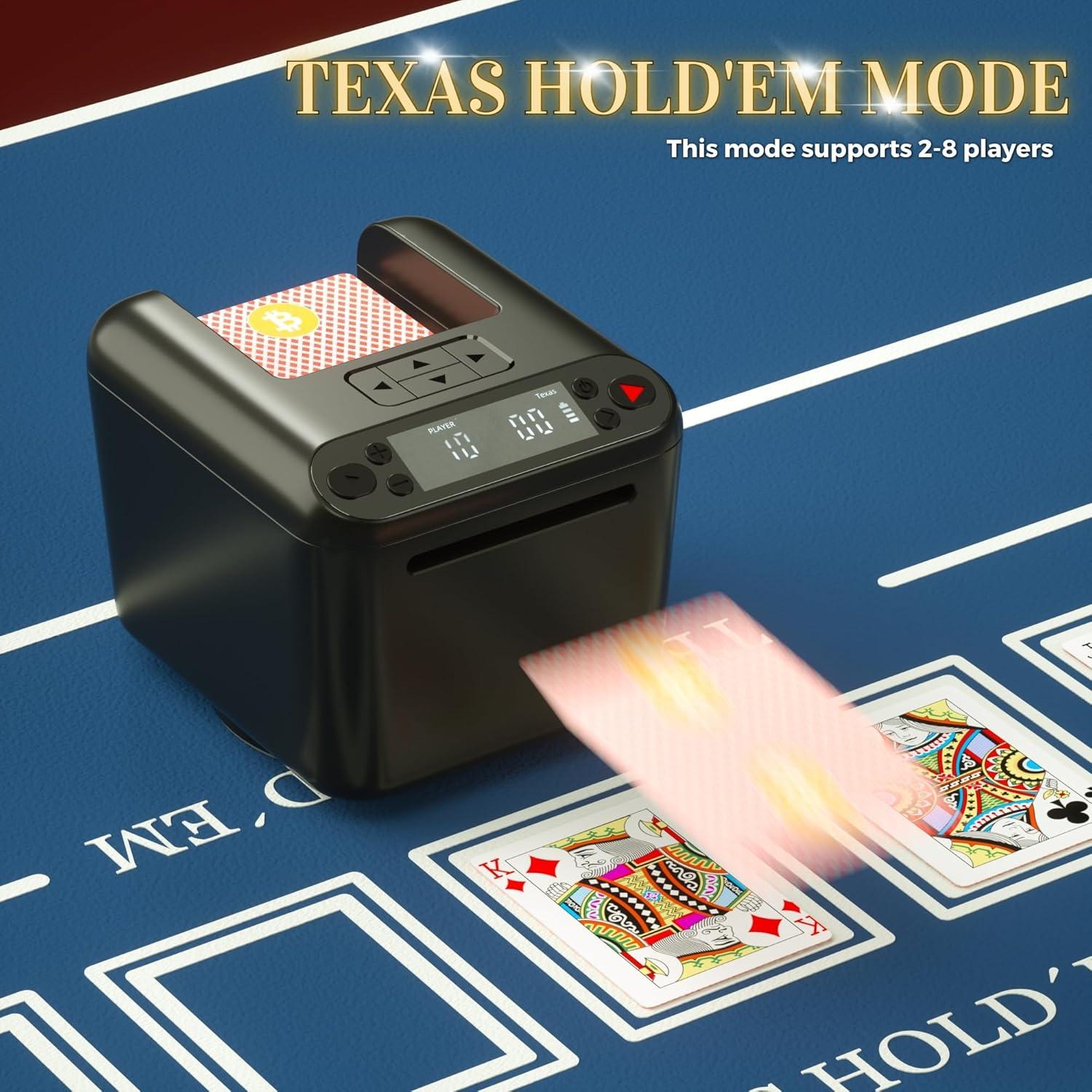 Distribuidor de Cartas Automático WQV 3 Barajas 360° para 8 Jugadores