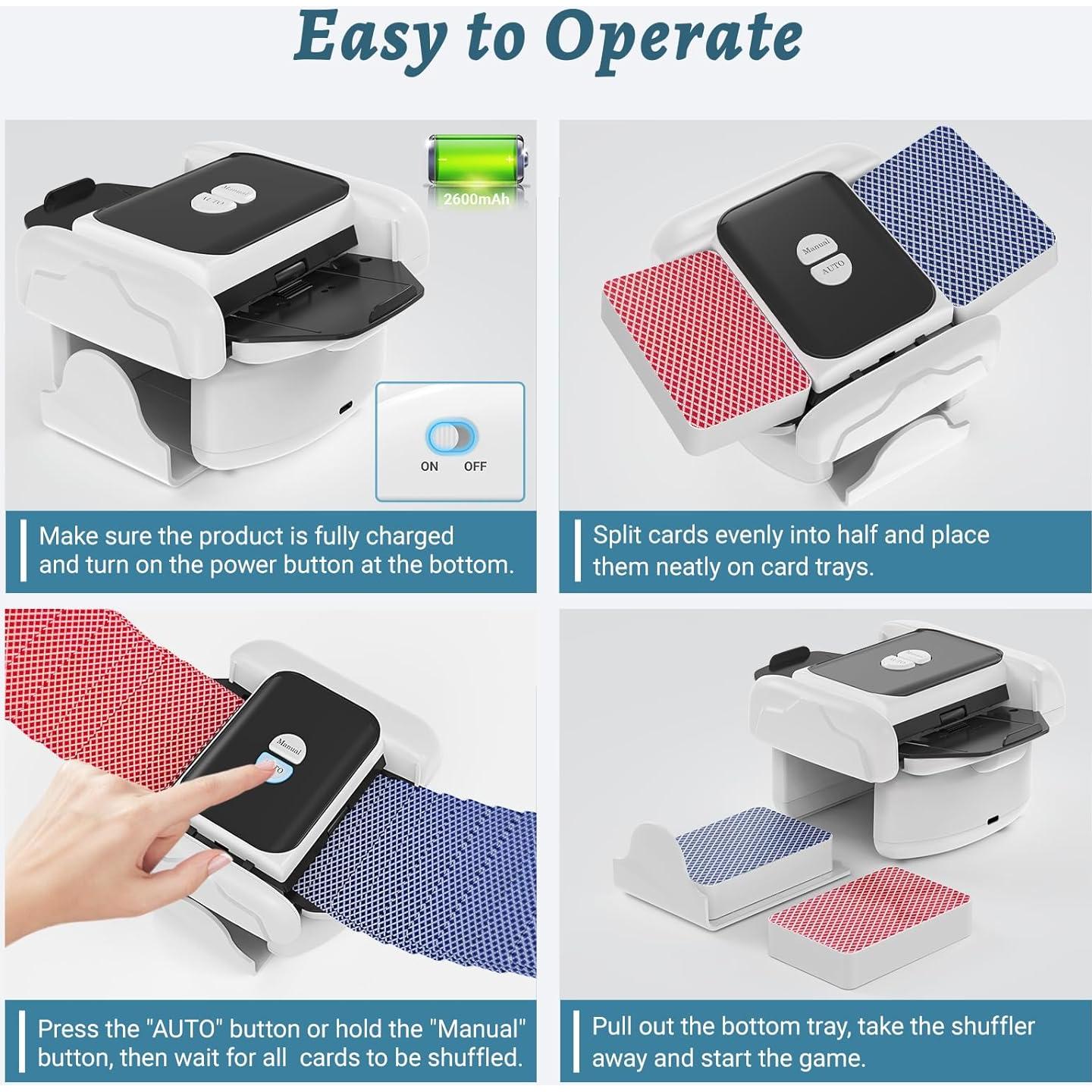 Barajador de Cartas Automático Holiky 2 Barajas Recargable