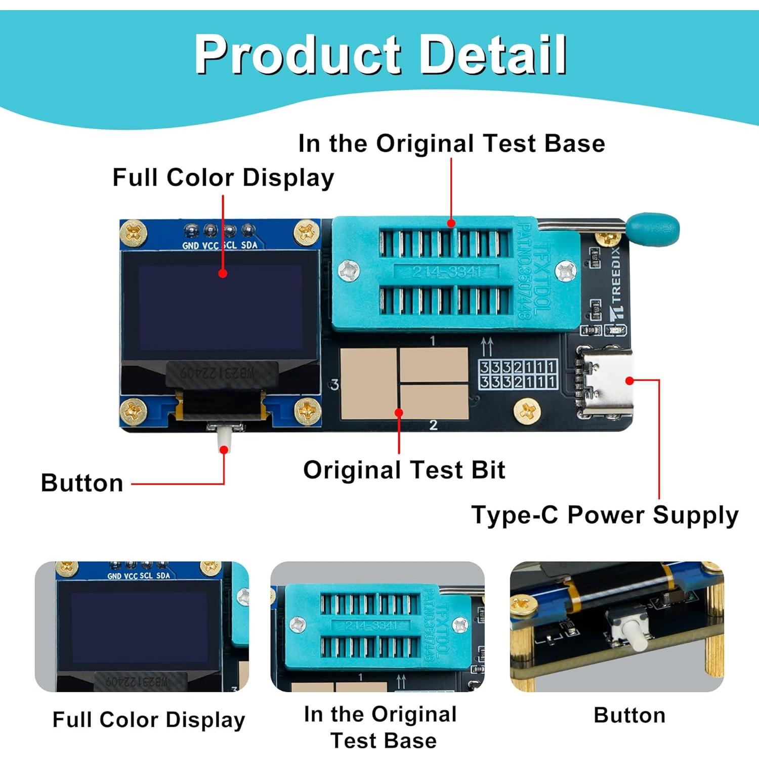 Probador de Transistores y Capacitores Treedix GM328 - Medidor LCR/ESR