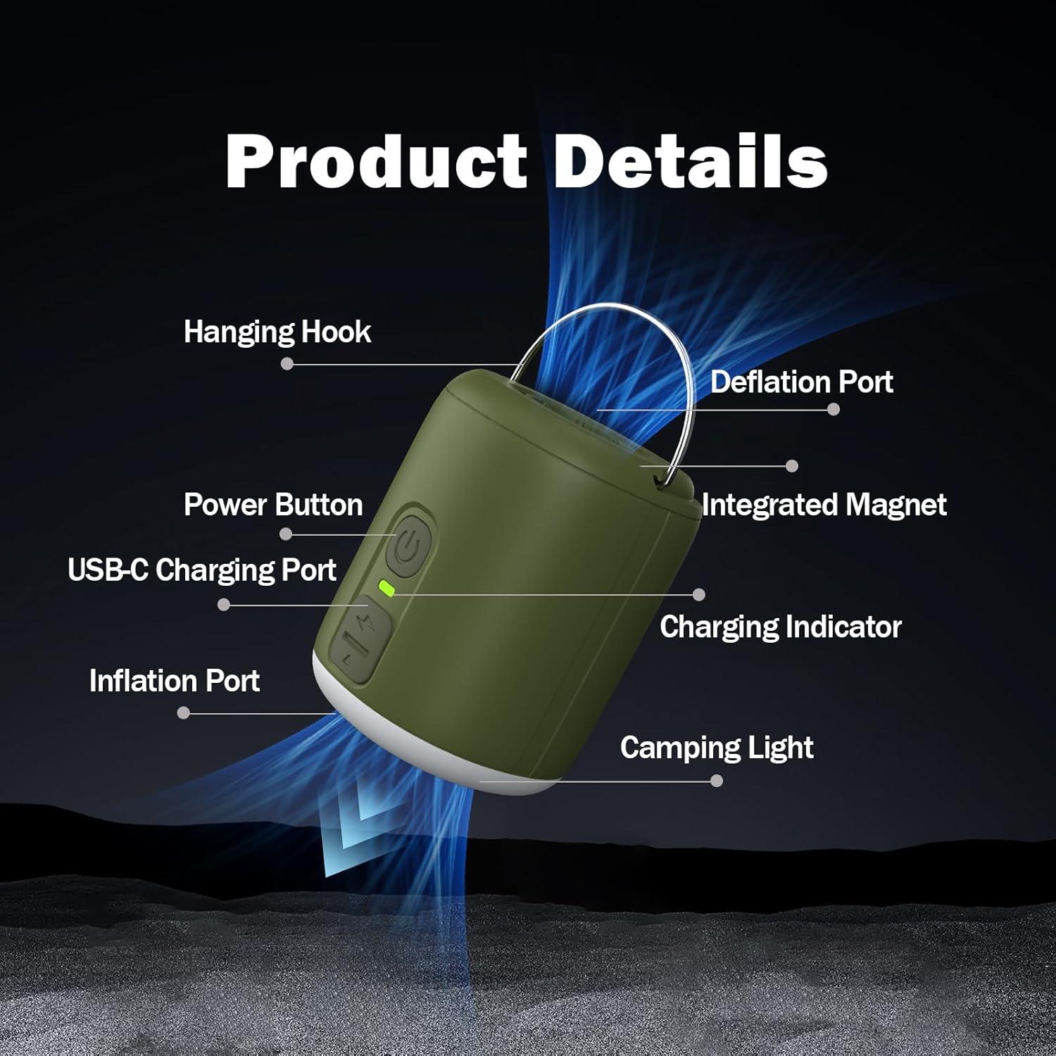 Bomba de Aire Portátil Eléctrica RoosCamp NP2X1600 4.5KPa
